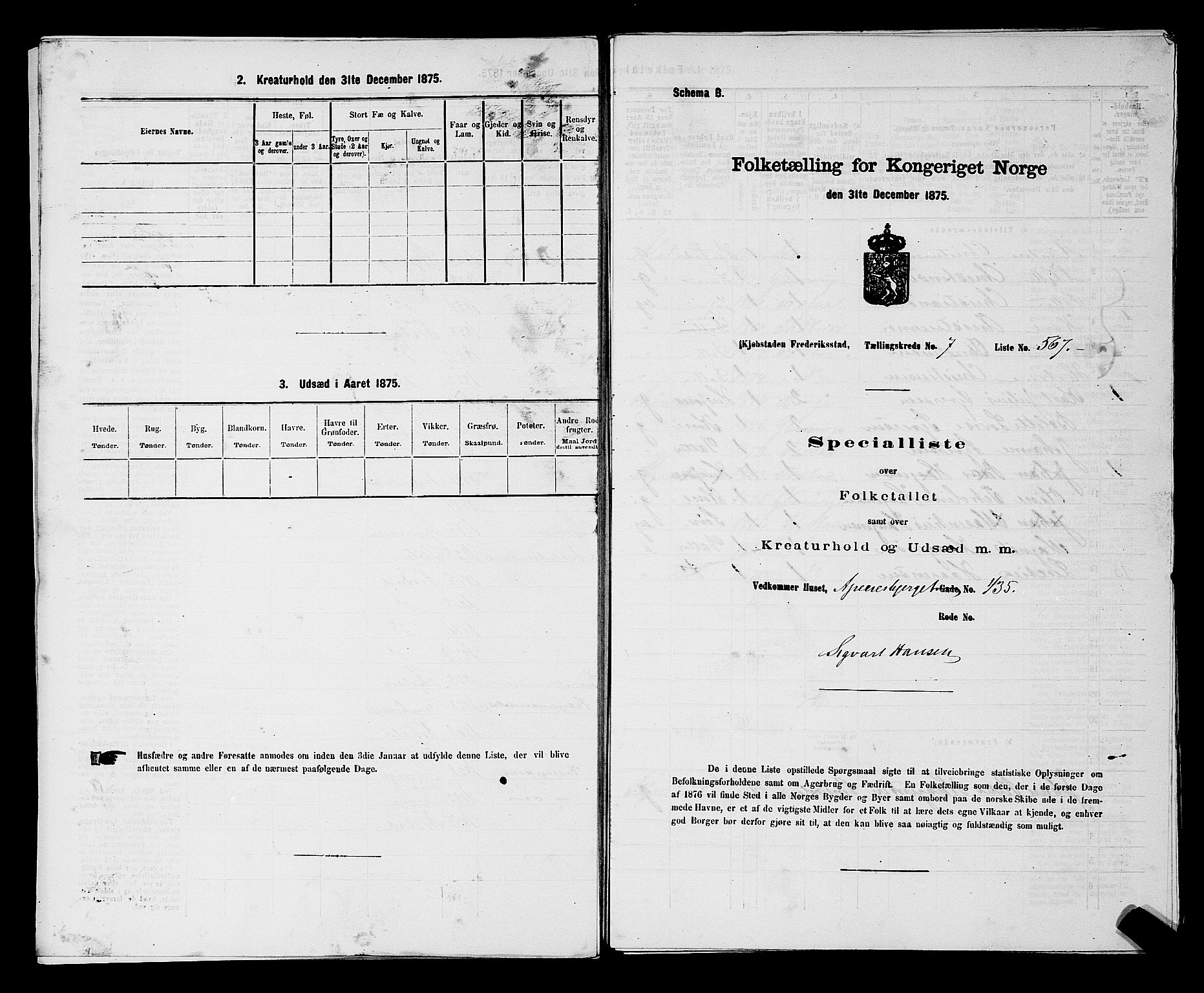 RA, Folketelling 1875 for 0103B Fredrikstad prestegjeld, Fredrikstad kjøpstad, 1875, s. 1297