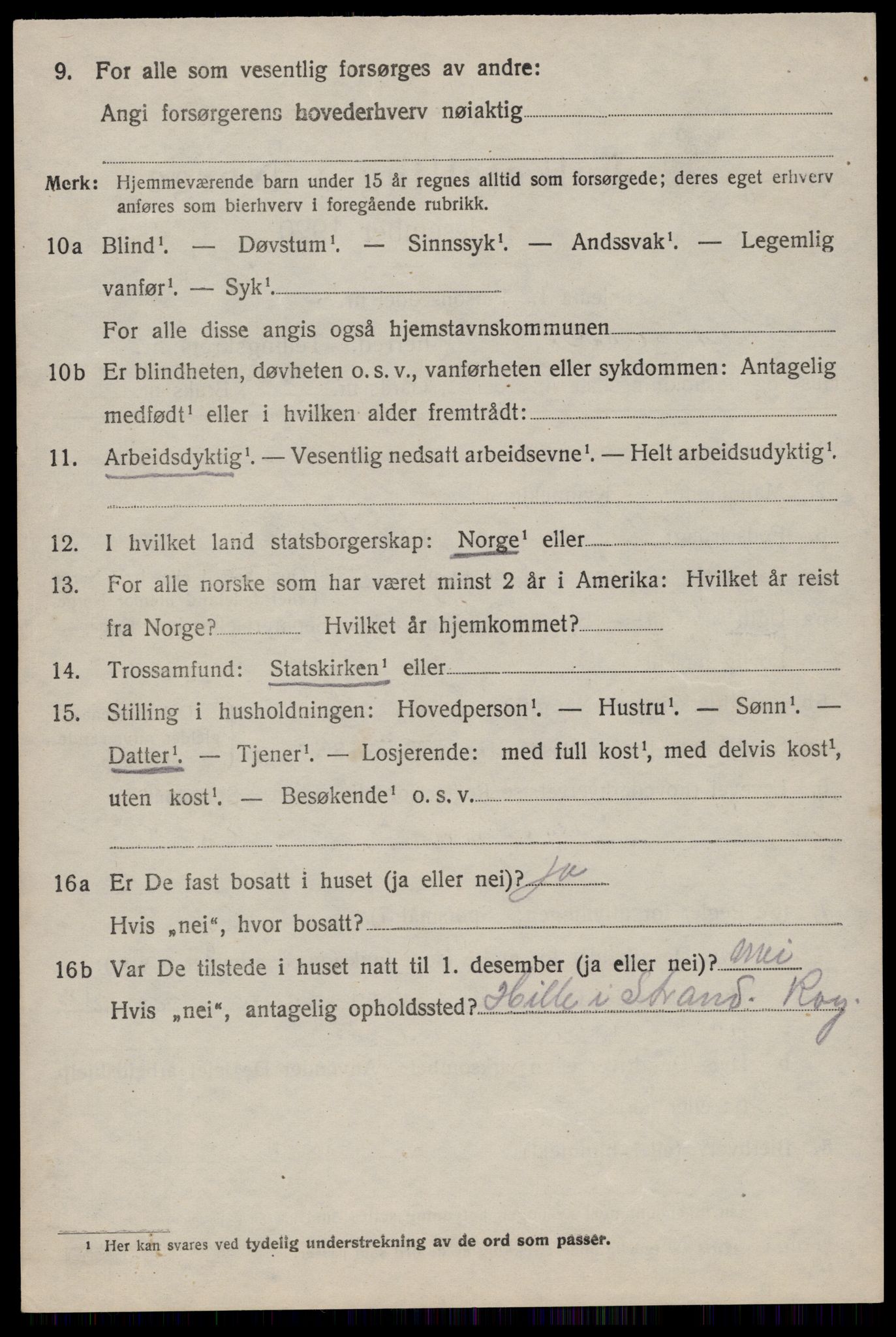 SAST, Folketelling 1920 for 1126 Hetland herred, 1920, s. 3592