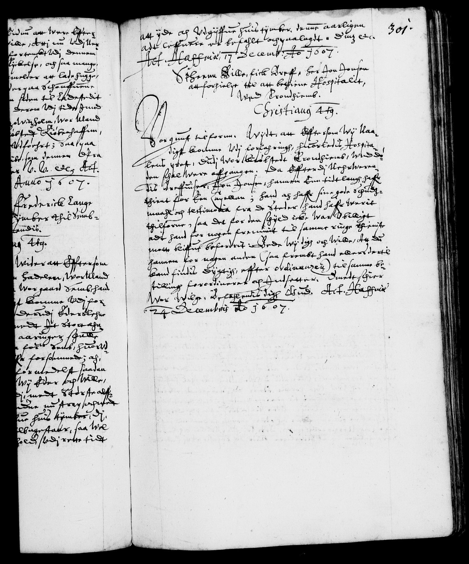 Danske Kanselli 1572-1799, RA/EA-3023/F/Fc/Fca/Fcab/L0003: Norske tegnelser (mikrofilm), 1596-1616, s. 301a