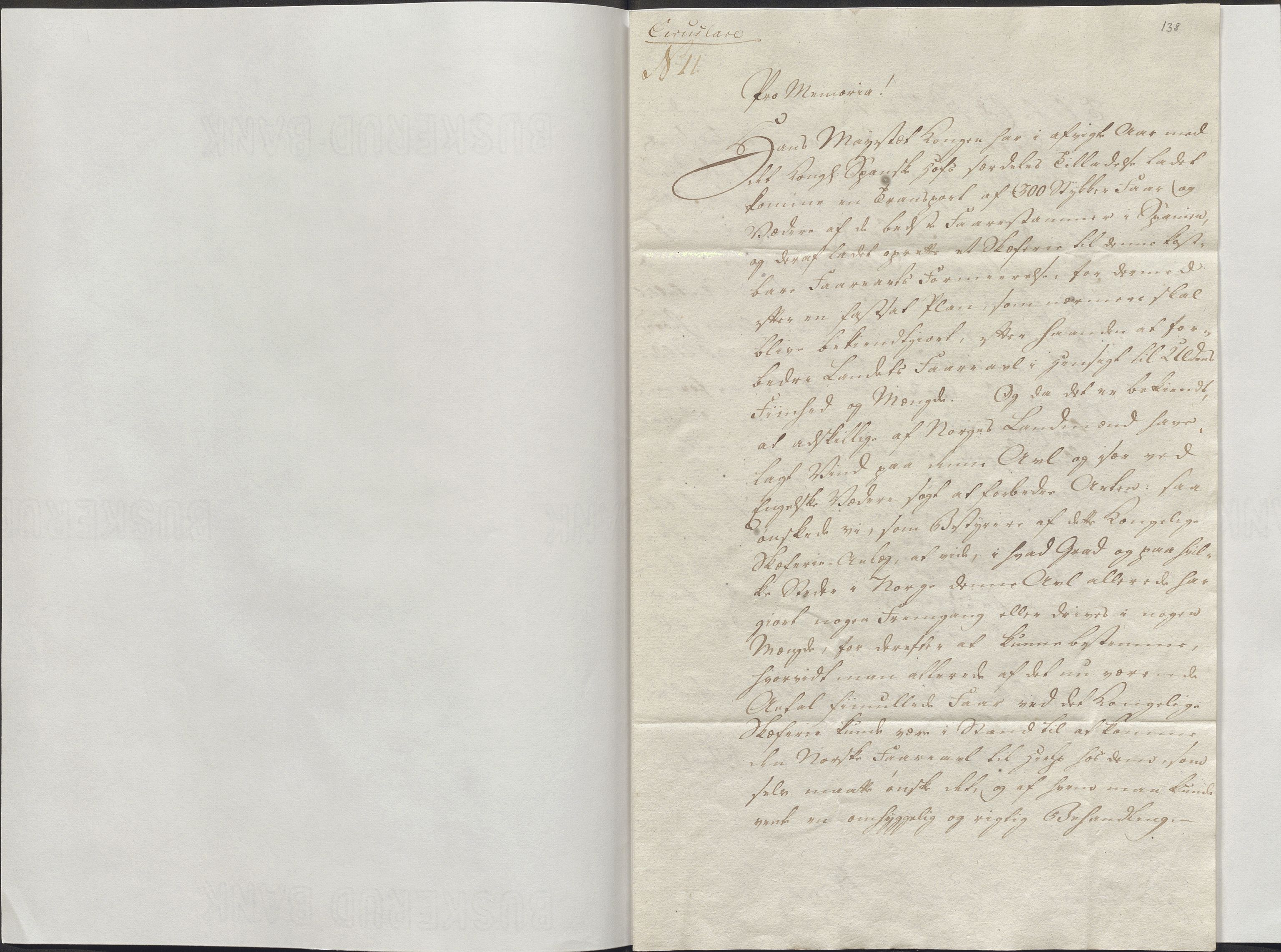 Stiftamtmannen i Bergen, SAB/A-100006/E/Ea/0164 / Lnr. 552 - Direksjonen for Stutterivesenet og Veterinærskolen, 1799-1813, s. 2