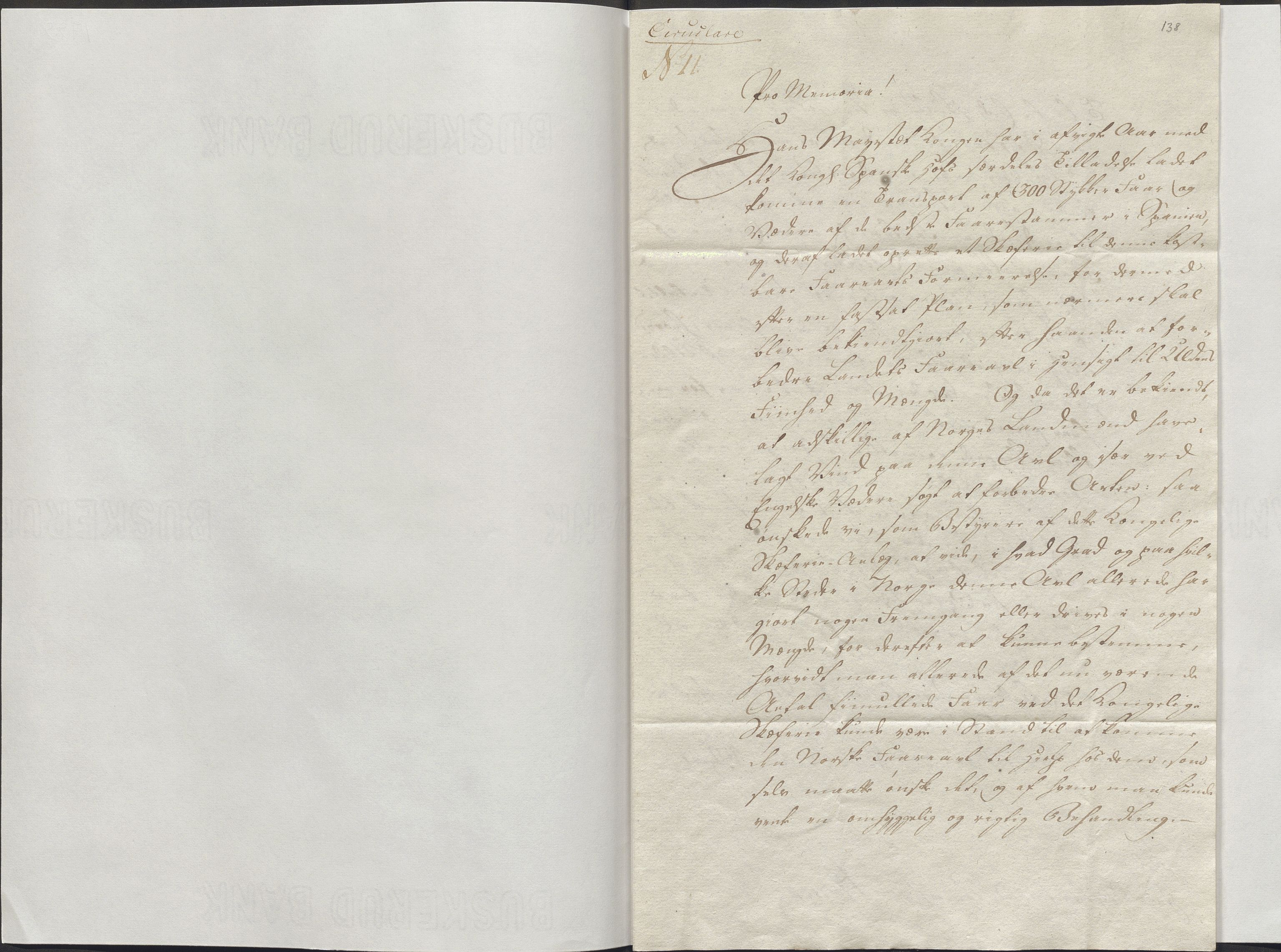 Stiftamtmannen i Bergen, AV/SAB-A-100006/E/Ea/0164 / Lnr. 552 - Direksjonen for Stutterivesenet og Veterinærskolen, 1799-1813, s. 2