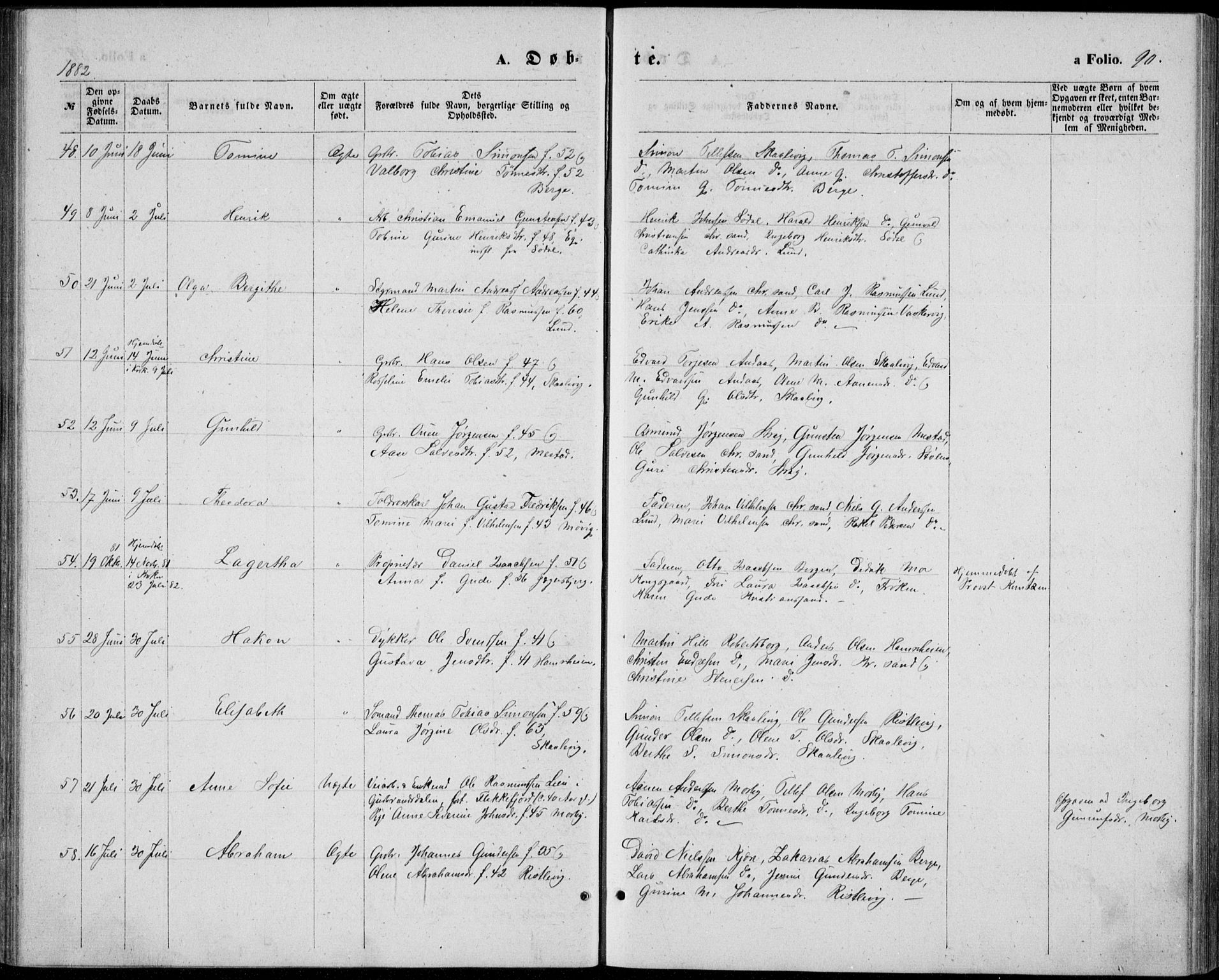 Oddernes sokneprestkontor, AV/SAK-1111-0033/F/Fb/Fba/L0007: Klokkerbok nr. B 7, 1869-1887, s. 90