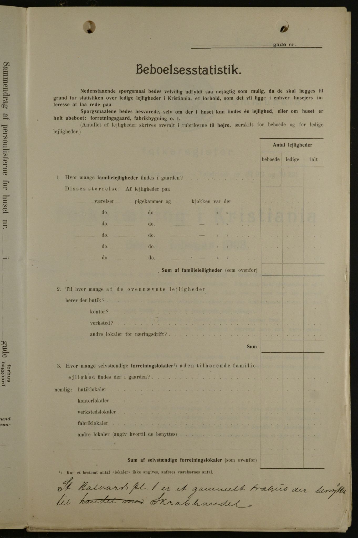 OBA, Kommunal folketelling 1.2.1908 for Kristiania kjøpstad, 1908, s. 79233