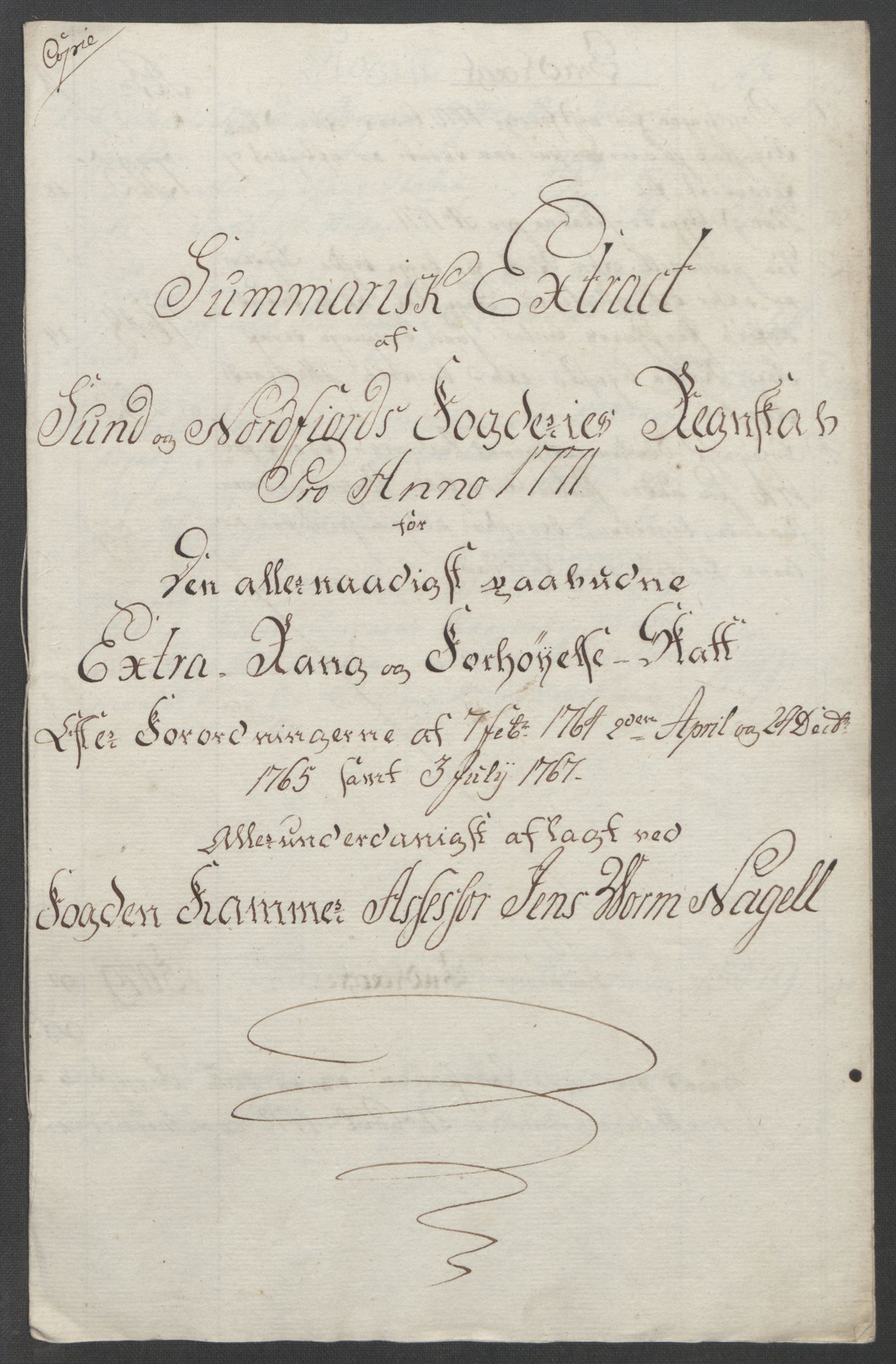 Rentekammeret inntil 1814, Reviderte regnskaper, Fogderegnskap, AV/RA-EA-4092/R53/L3550: Ekstraskatten Sunn- og Nordfjord, 1762-1771, s. 337