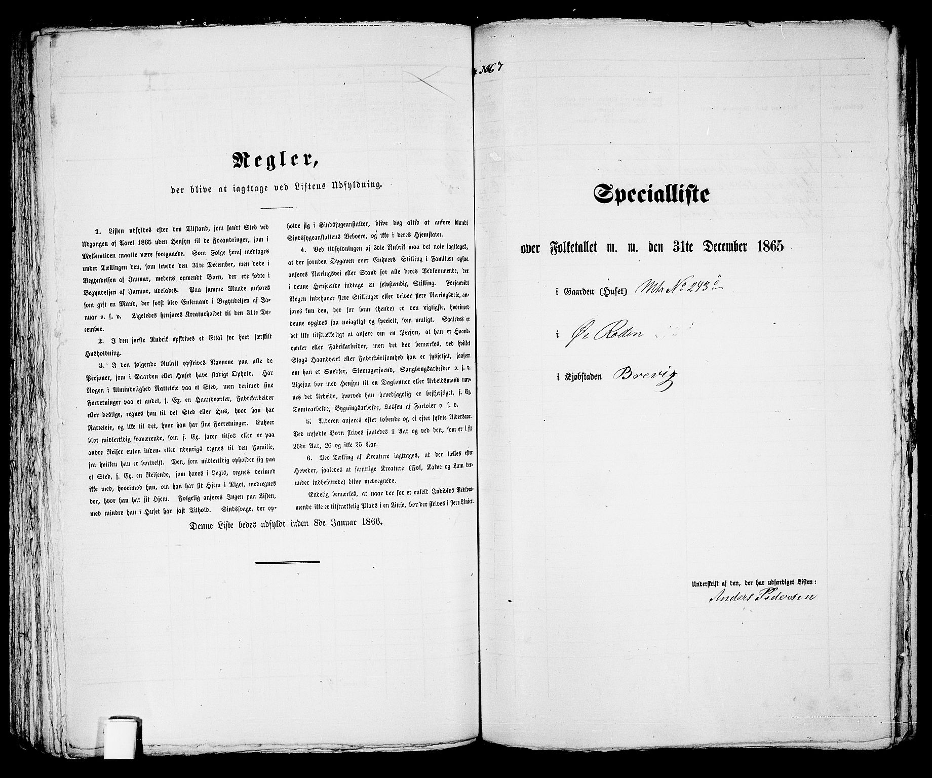 RA, Folketelling 1865 for 0804P Brevik prestegjeld, 1865, s. 142