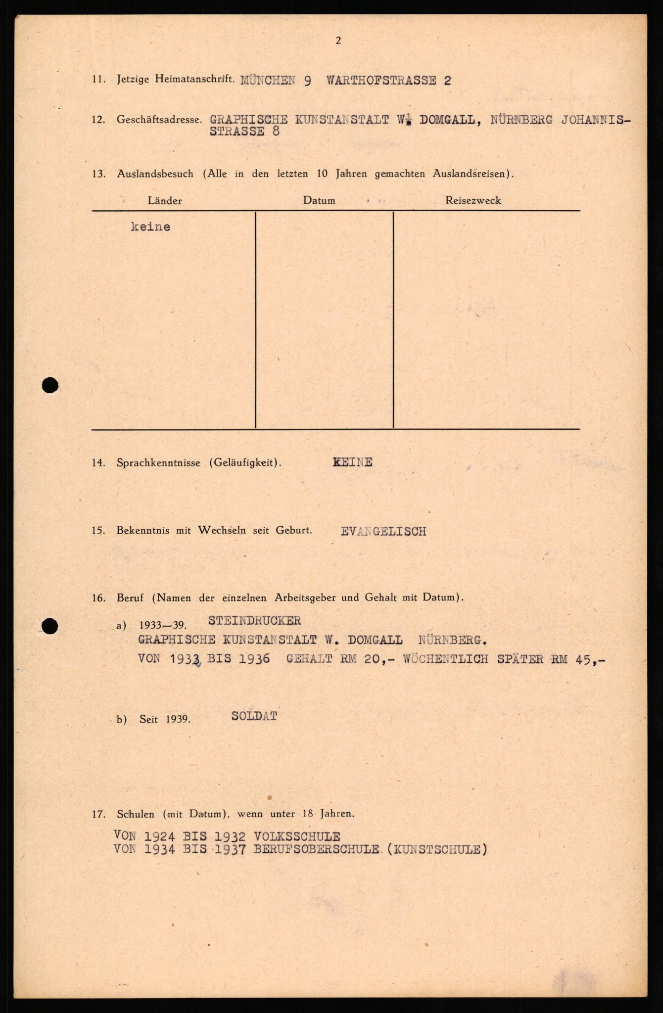 Forsvaret, Forsvarets overkommando II, AV/RA-RAFA-3915/D/Db/L0034: CI Questionaires. Tyske okkupasjonsstyrker i Norge. Tyskere., 1945-1946, s. 125