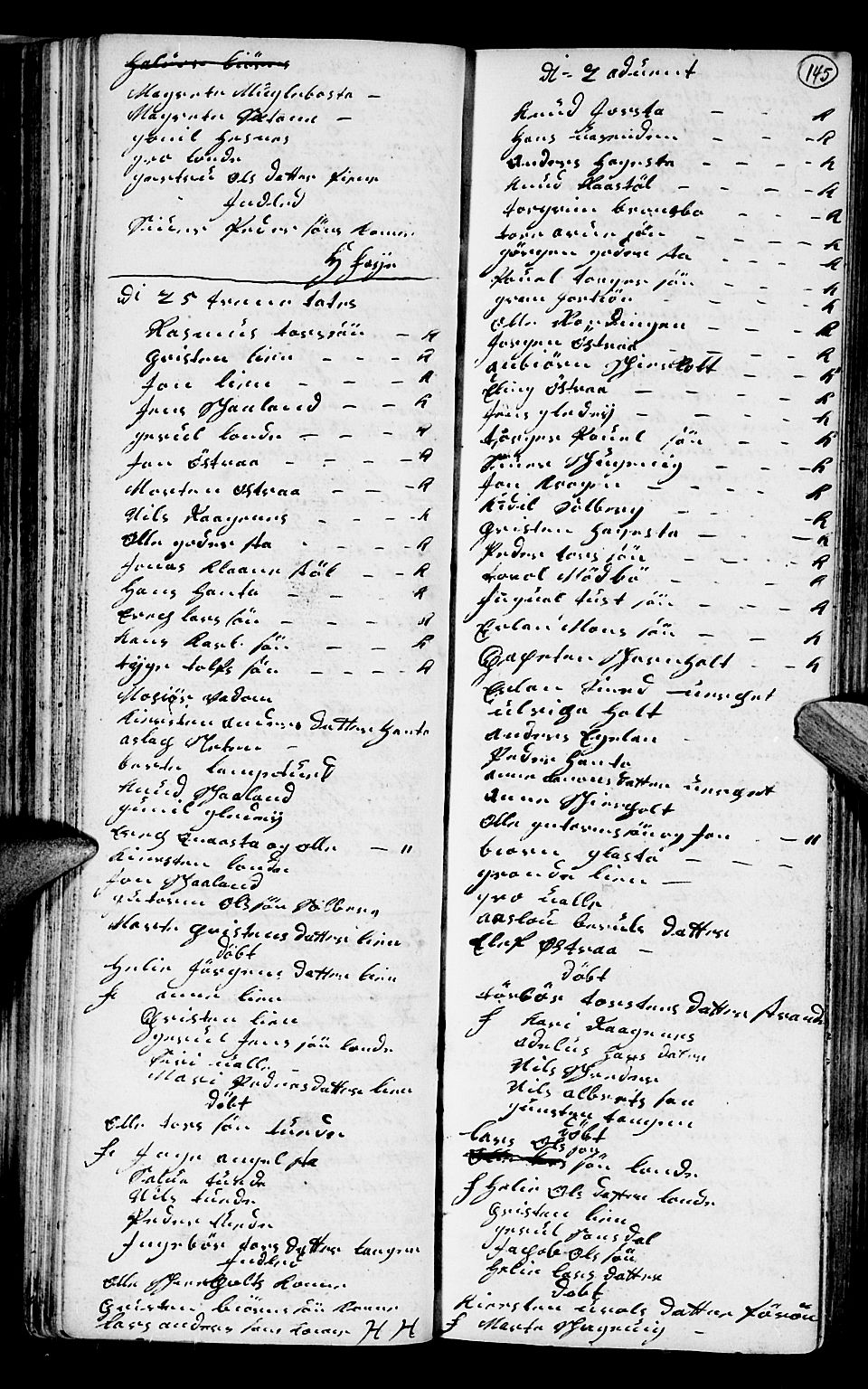 Holt sokneprestkontor, AV/SAK-1111-0021/F/Fb/L0004: Klokkerbok nr. B 4, 1730-1746, s. 145