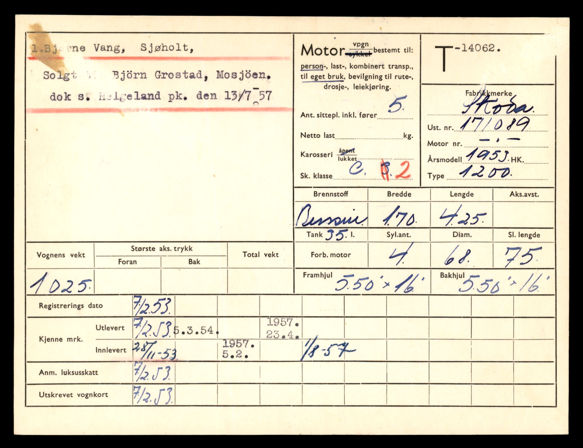Møre og Romsdal vegkontor - Ålesund trafikkstasjon, AV/SAT-A-4099/F/Fe/L0042: Registreringskort for kjøretøy T 13906 - T 14079, 1927-1998, s. 2743