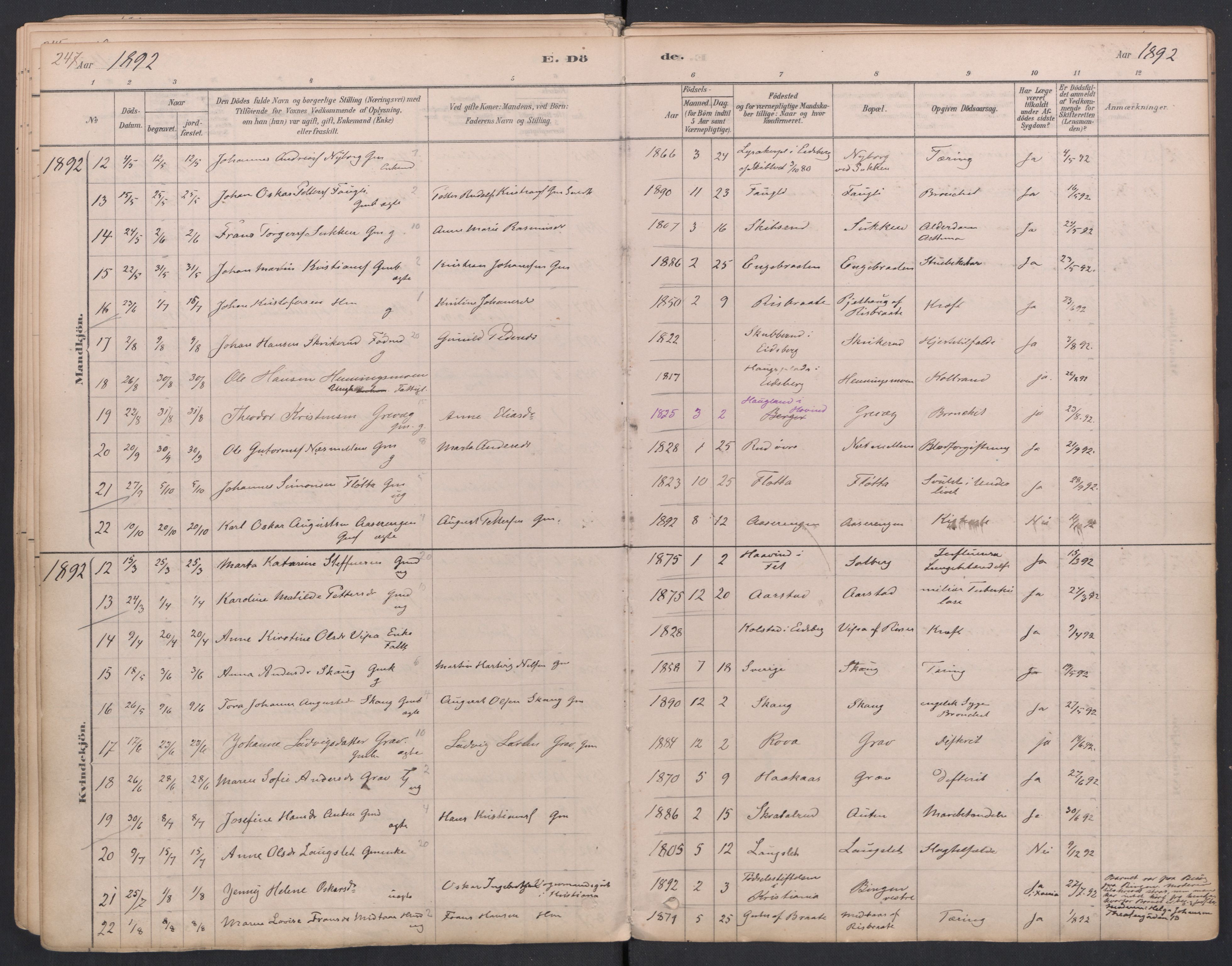 Trøgstad prestekontor Kirkebøker, AV/SAO-A-10925/F/Fa/L0010: Ministerialbok nr. I 10, 1878-1898, s. 247