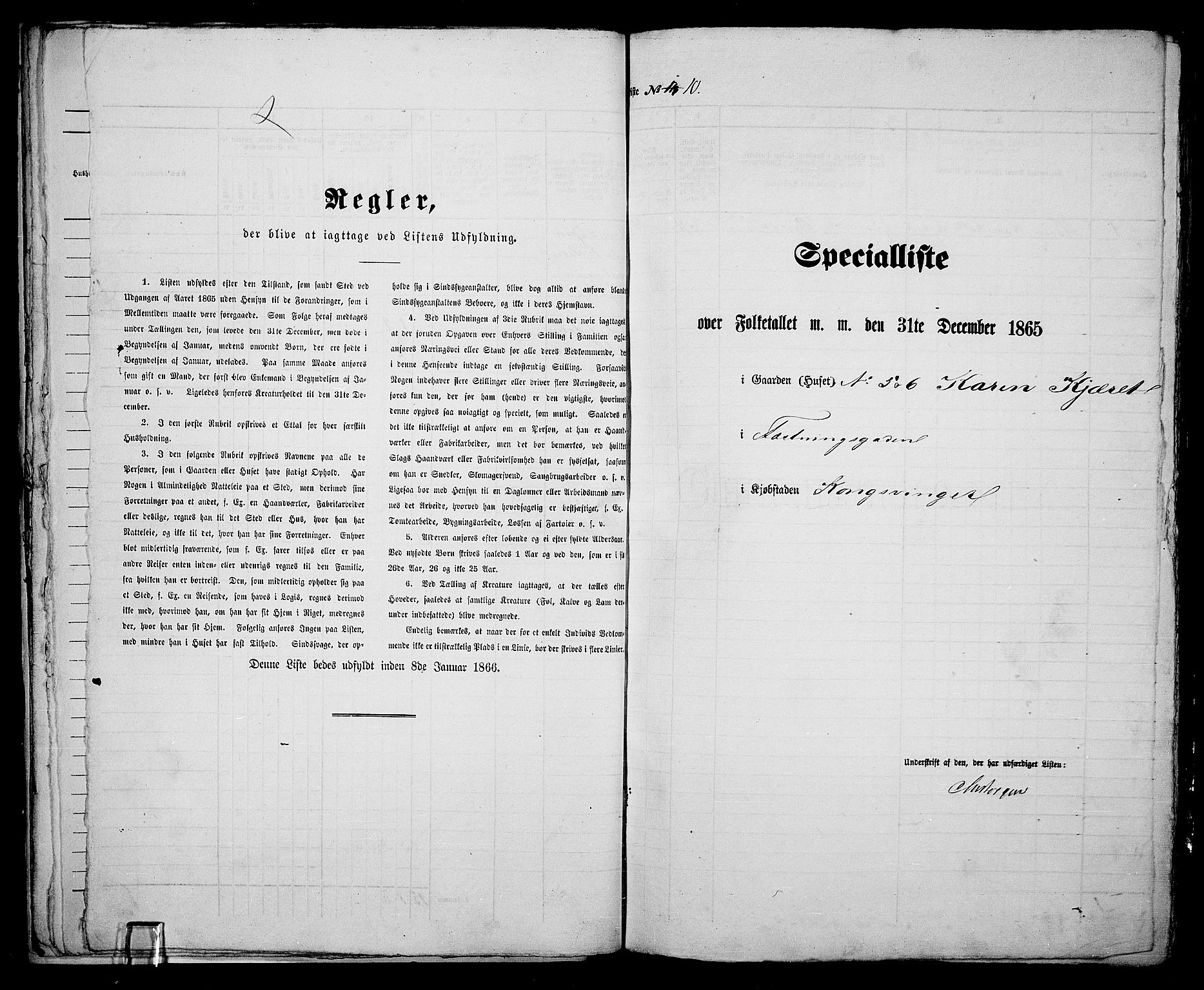 RA, Folketelling 1865 for 0402B Vinger prestegjeld, Kongsvinger kjøpstad, 1865, s. 26