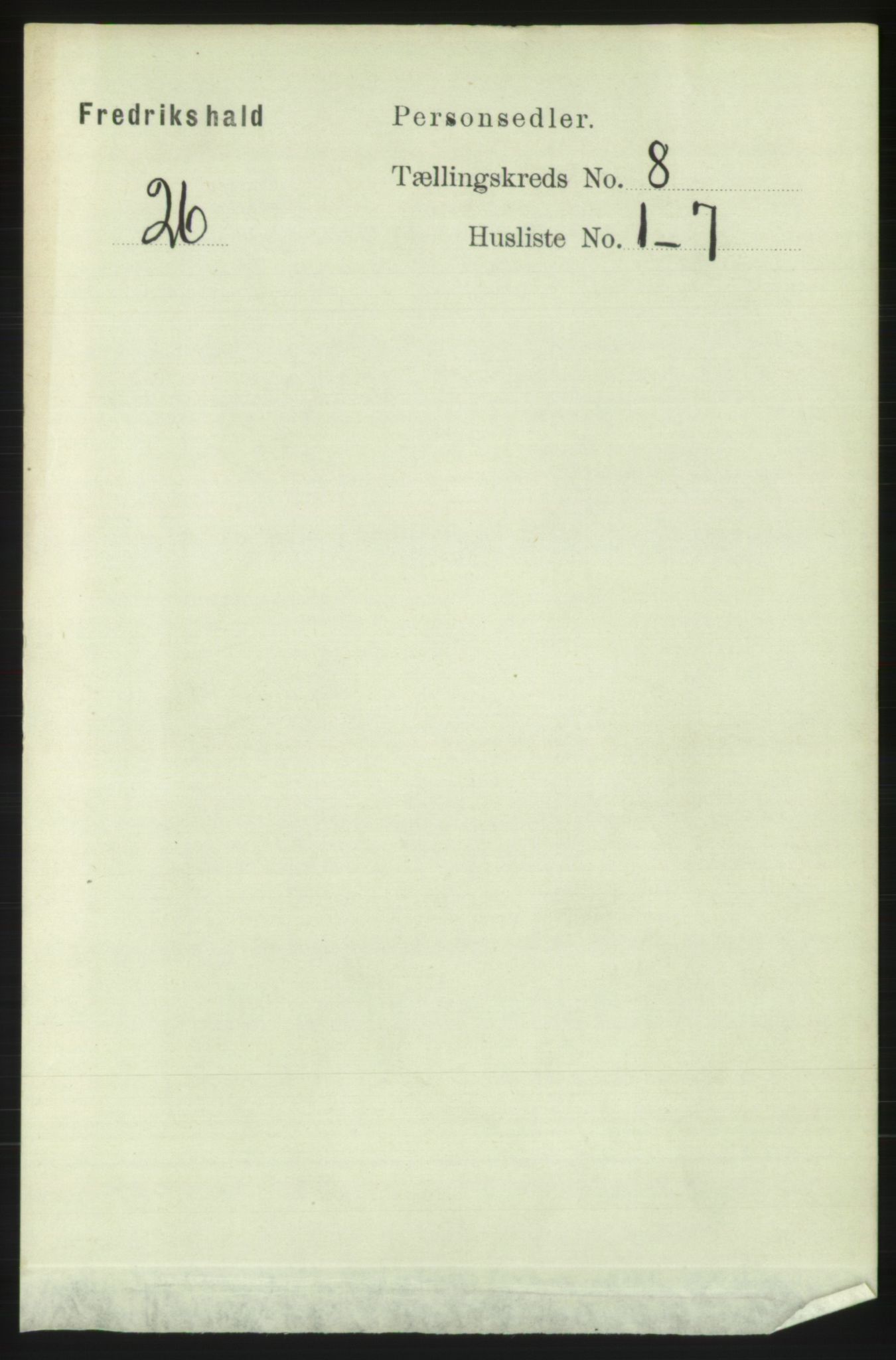 RA, Folketelling 1891 for 0101 Fredrikshald kjøpstad, 1891, s. 5417