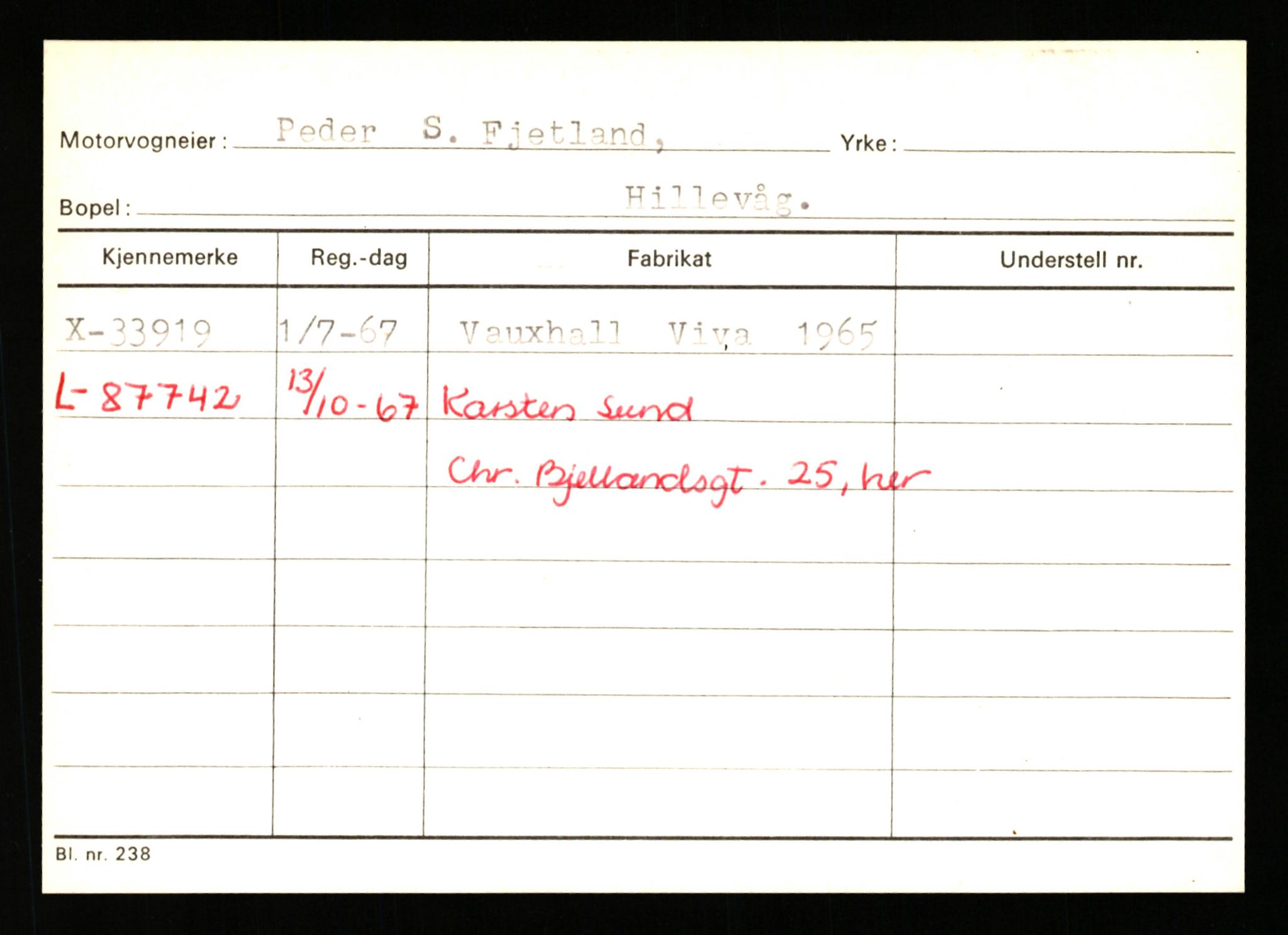 Stavanger trafikkstasjon, AV/SAST-A-101942/0/G/L0005: Registreringsnummer: 23000 - 34245, 1930-1971, s. 3386