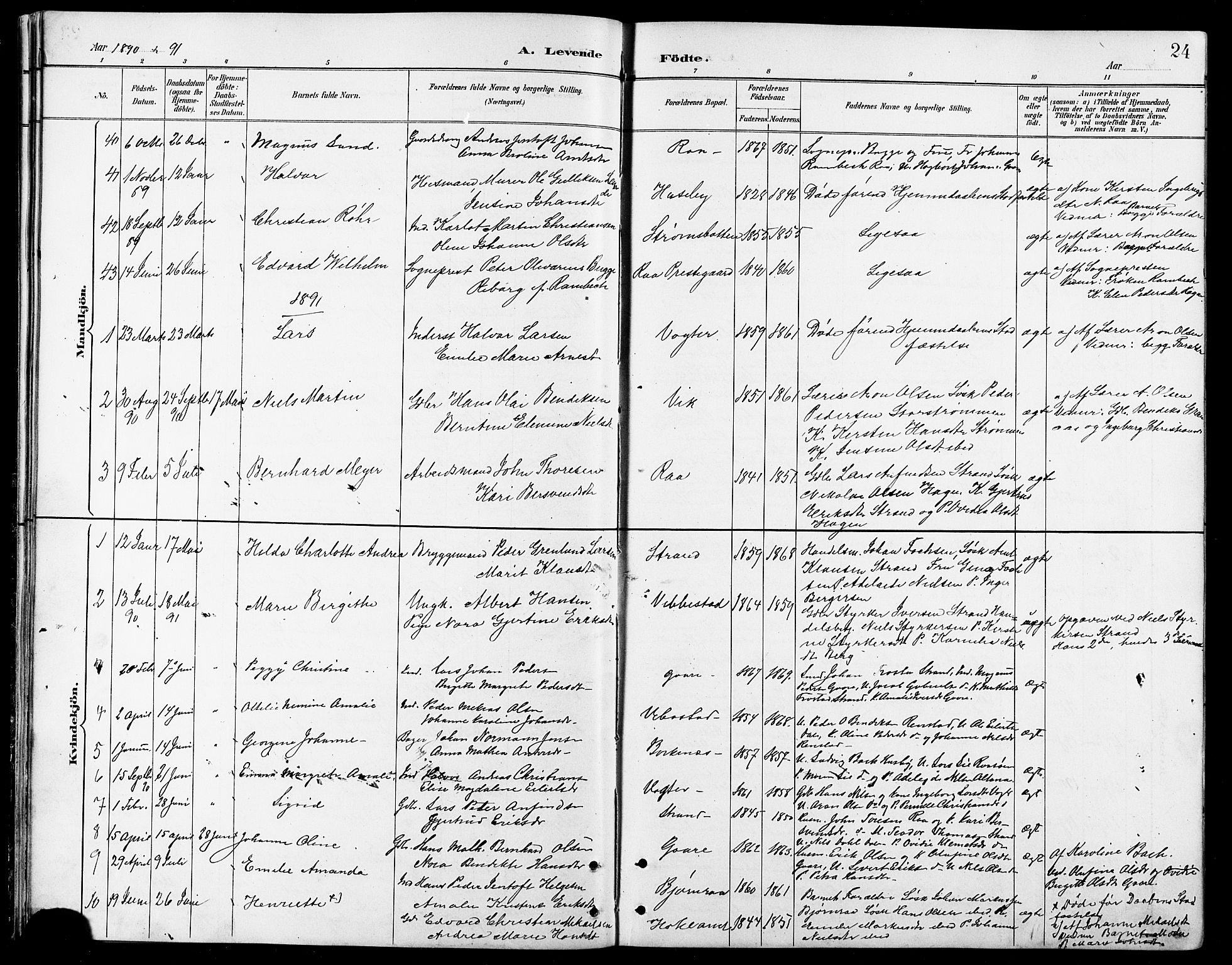 Kvæfjord sokneprestkontor, AV/SATØ-S-1323/G/Ga/Gab/L0005klokker: Klokkerbok nr. 5, 1886-1911, s. 24