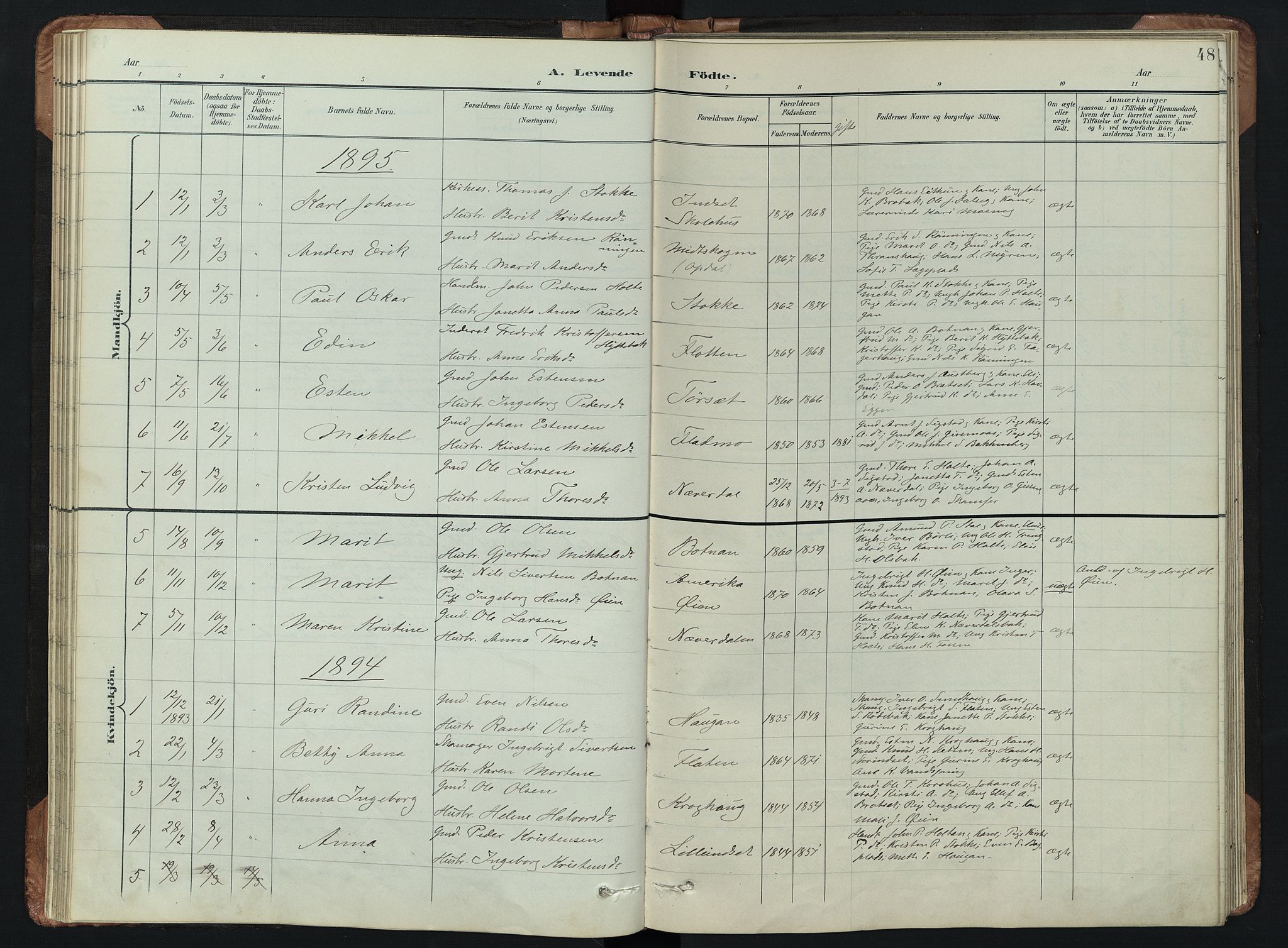Kvikne prestekontor, SAH/PREST-064/H/Ha/Hab/L0002: Klokkerbok nr. 2, 1859-1901, s. 48