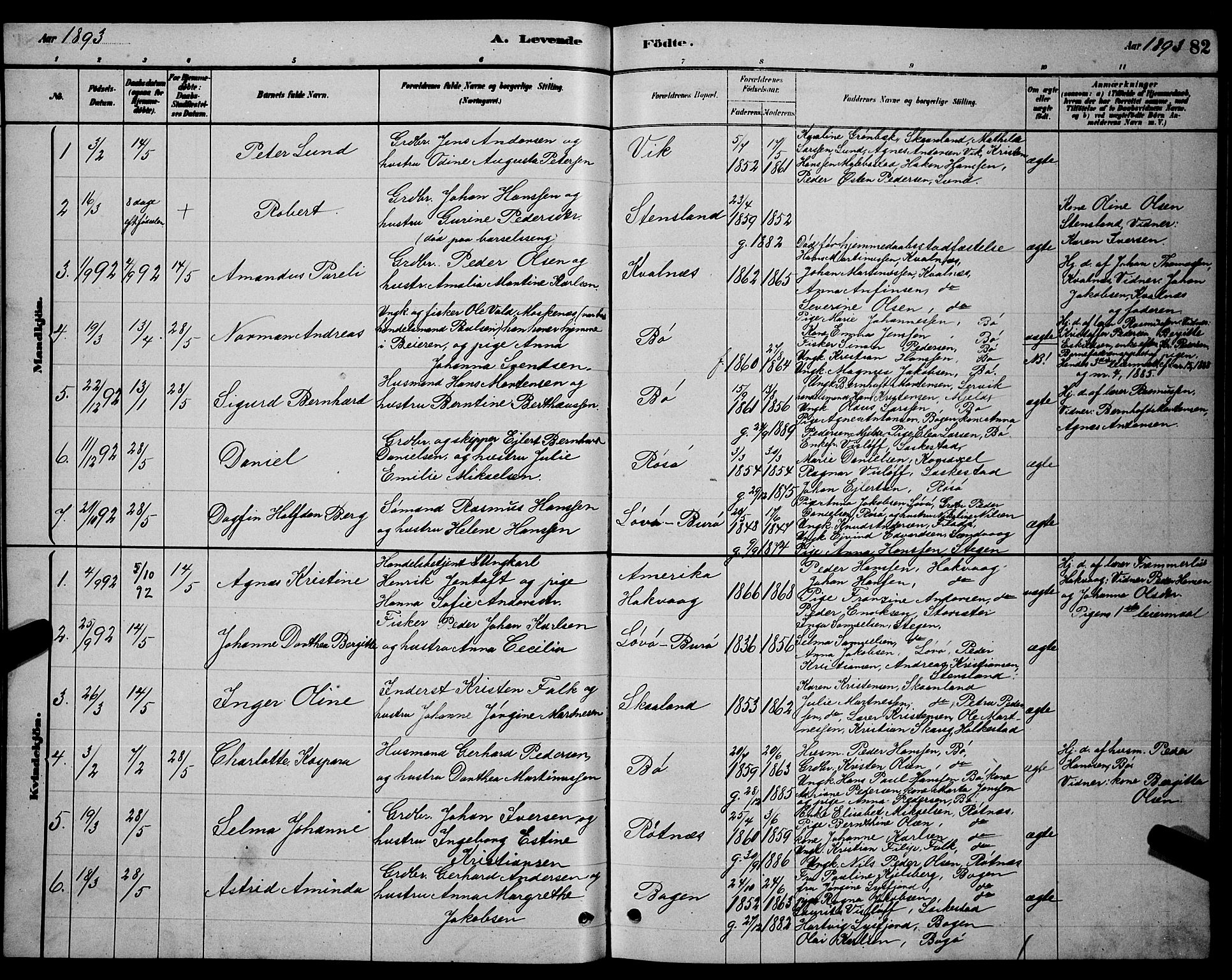 Ministerialprotokoller, klokkerbøker og fødselsregistre - Nordland, SAT/A-1459/855/L0816: Klokkerbok nr. 855C05, 1879-1894, s. 82