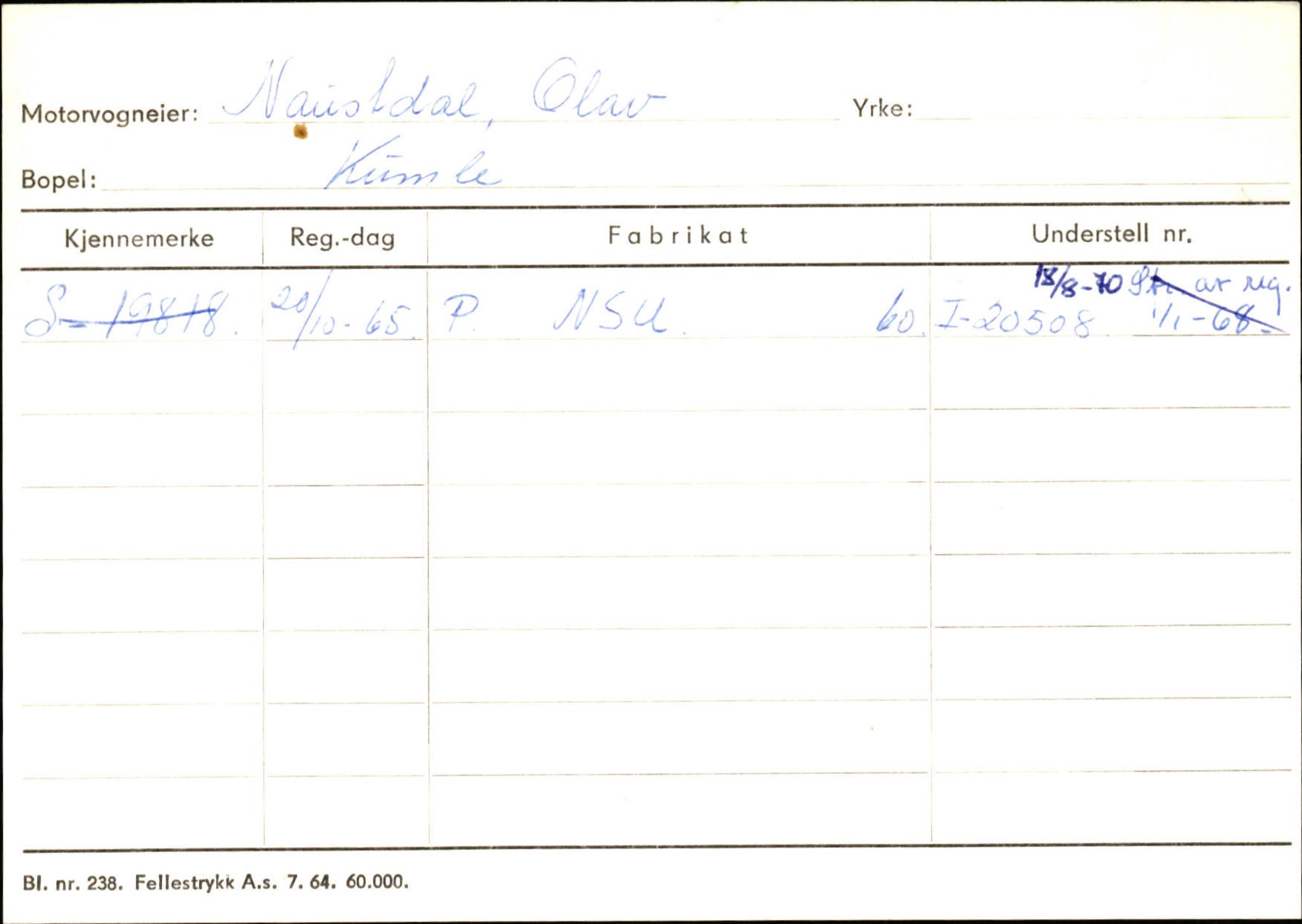 Statens vegvesen, Sogn og Fjordane vegkontor, SAB/A-5301/4/F/L0132: Eigarregister Askvoll A-Å. Balestrand A-Å, 1945-1975, s. 886