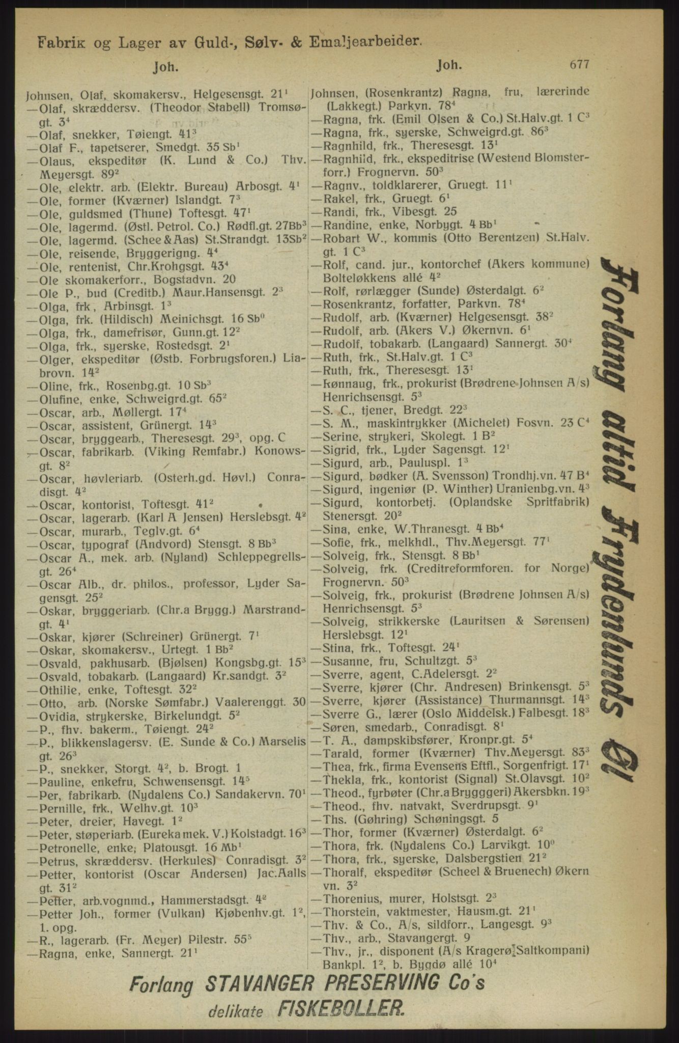 Kristiania/Oslo adressebok, PUBL/-, 1914, s. 677