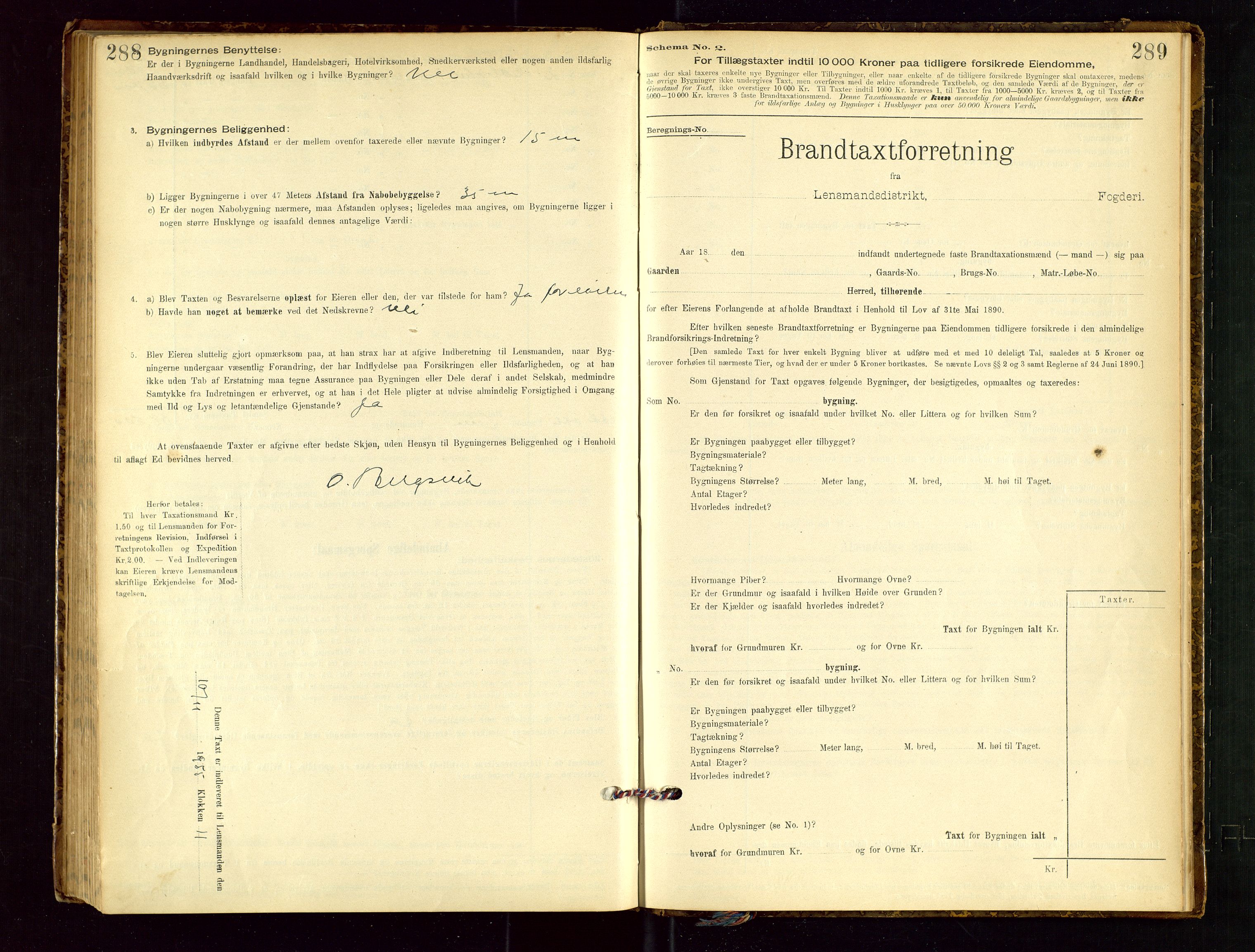 Finnøy lensmannskontor, SAST/A-100442/Goa/L0003: Branntakstprotokoll - skjemaprotokoll, 1896-1954, s. 288-289