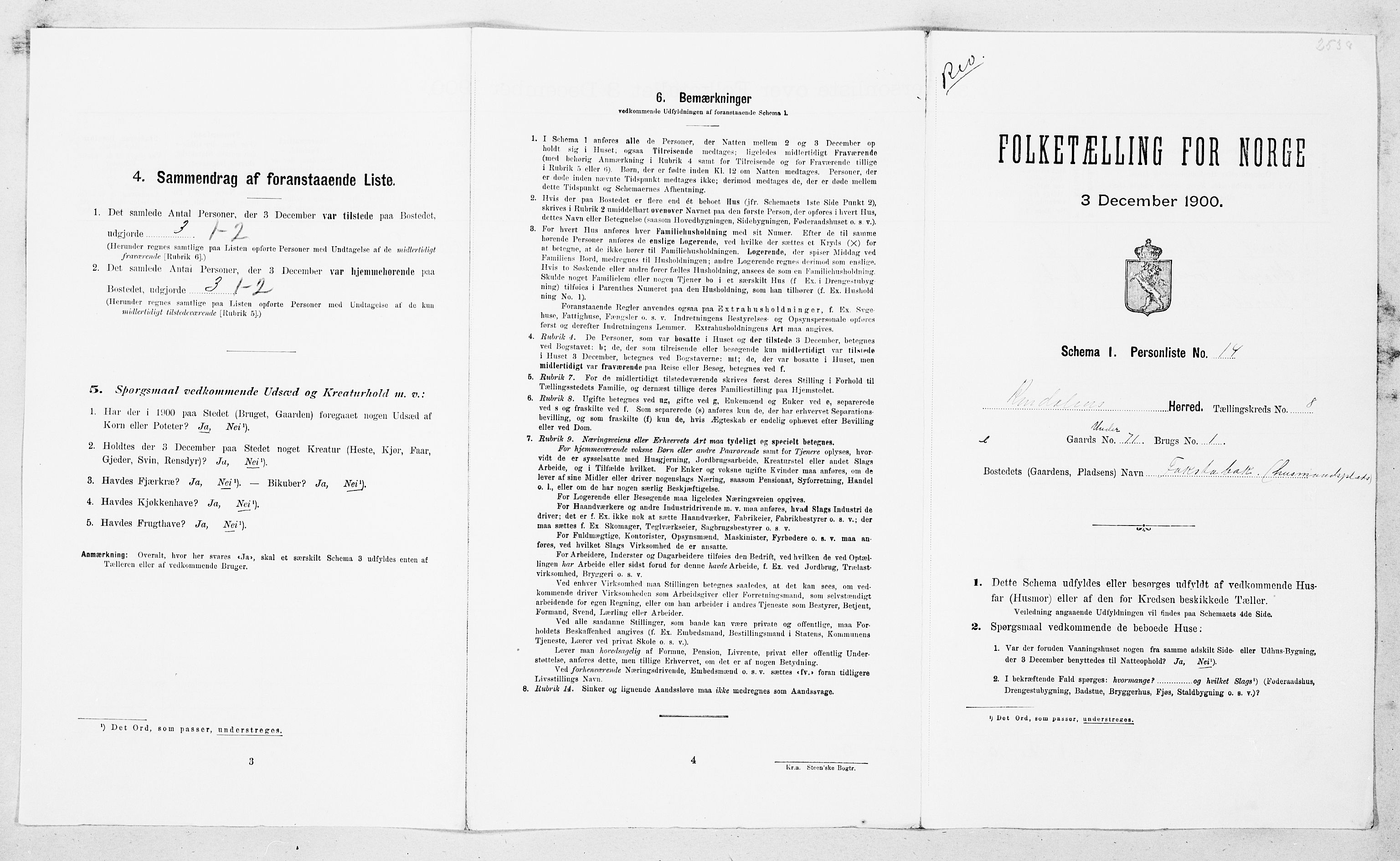 SAT, Folketelling 1900 for 1567 Rindal herred, 1900, s. 791