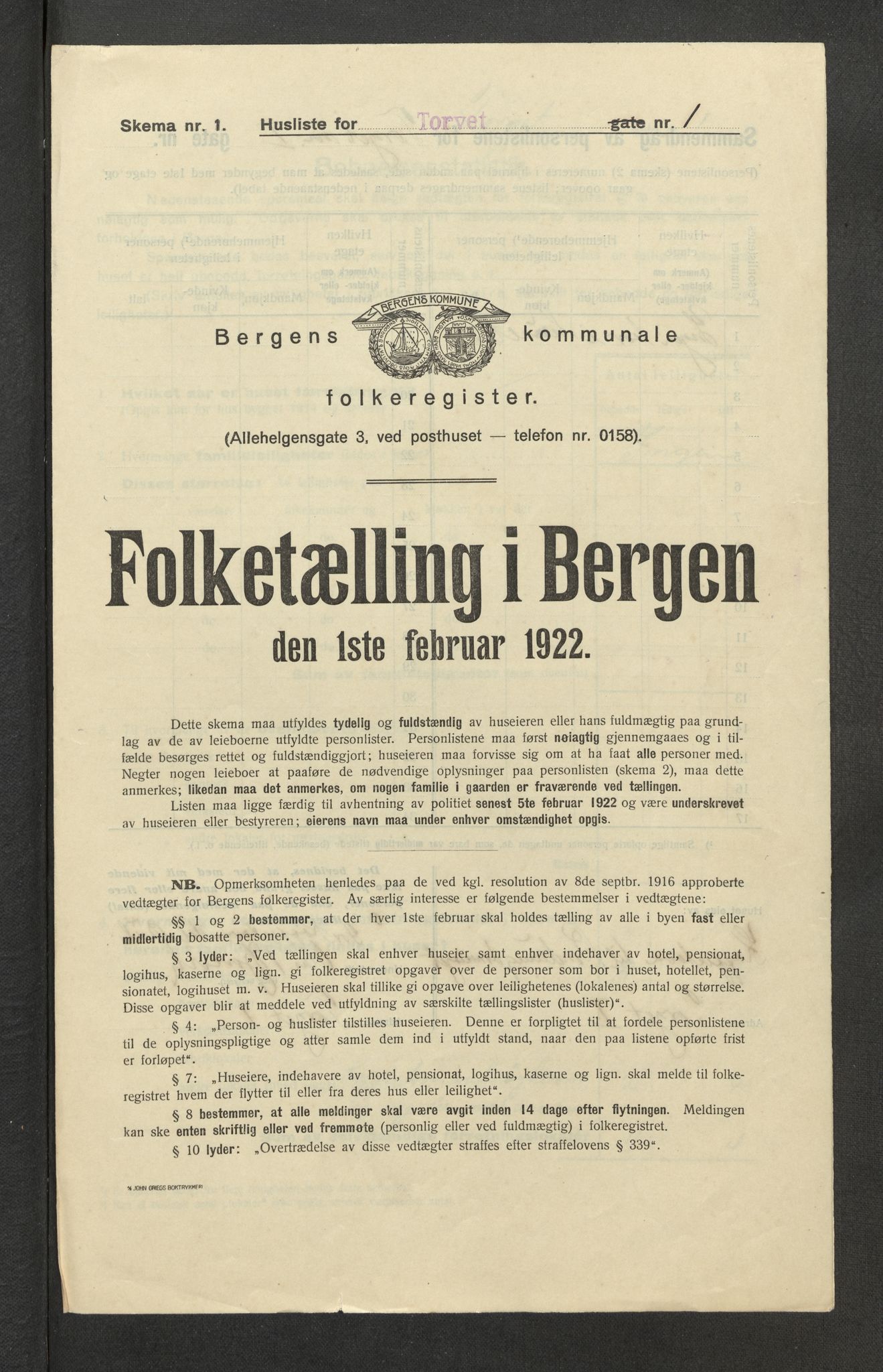 SAB, Kommunal folketelling 1922 for Bergen kjøpstad, 1922, s. 44497