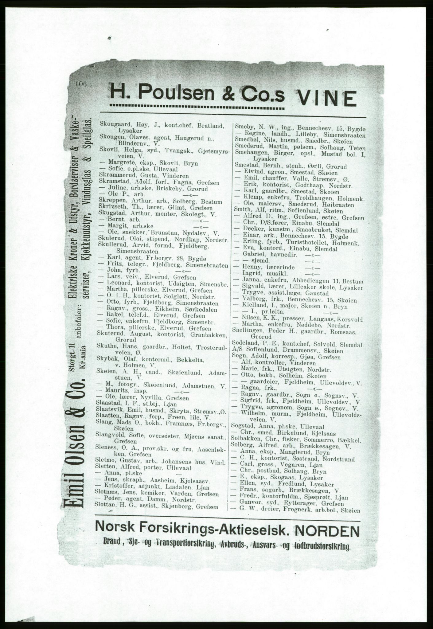 Aker adressebok/adressekalender, PUBL/001/A/001: Akers adressebok, 1916-1917, s. 106