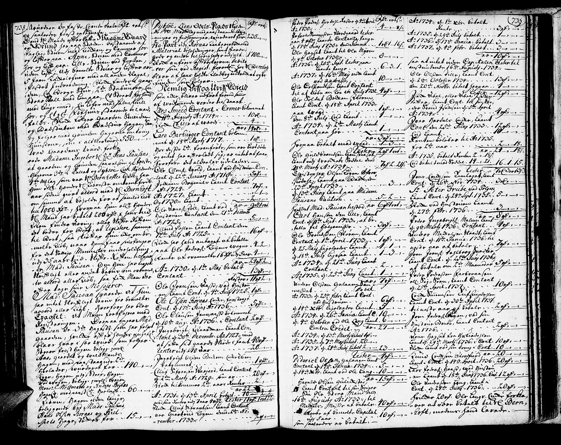 Røros Bergrett, AV/SAT-A-0024/3/3A/L0004: Skifteprotokoll, 1722-1742, s. 738-739
