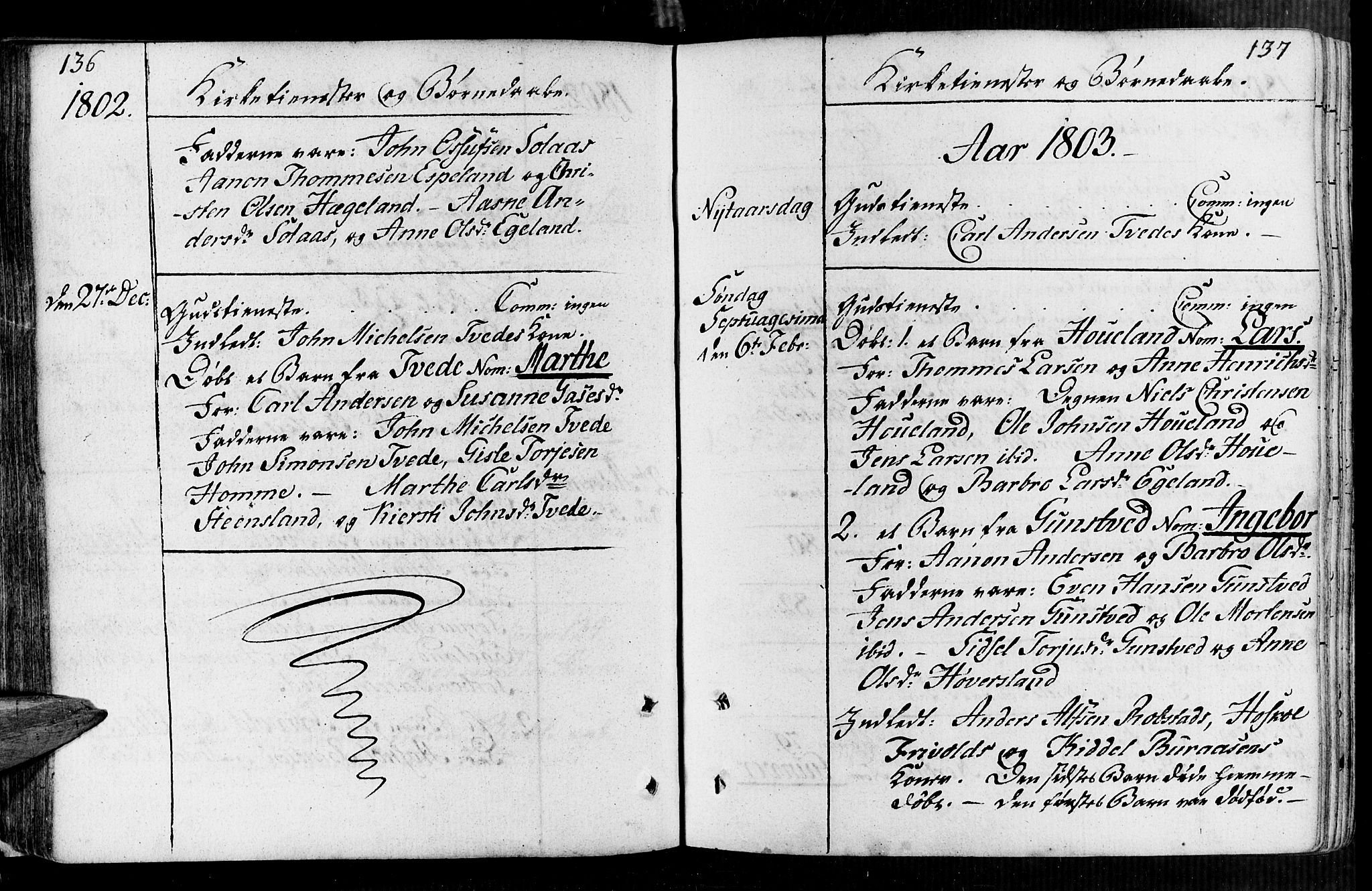 Vennesla sokneprestkontor, SAK/1111-0045/Fa/Faa/L0002: Ministerialbok nr. A 2, 1785-1834, s. 136-137