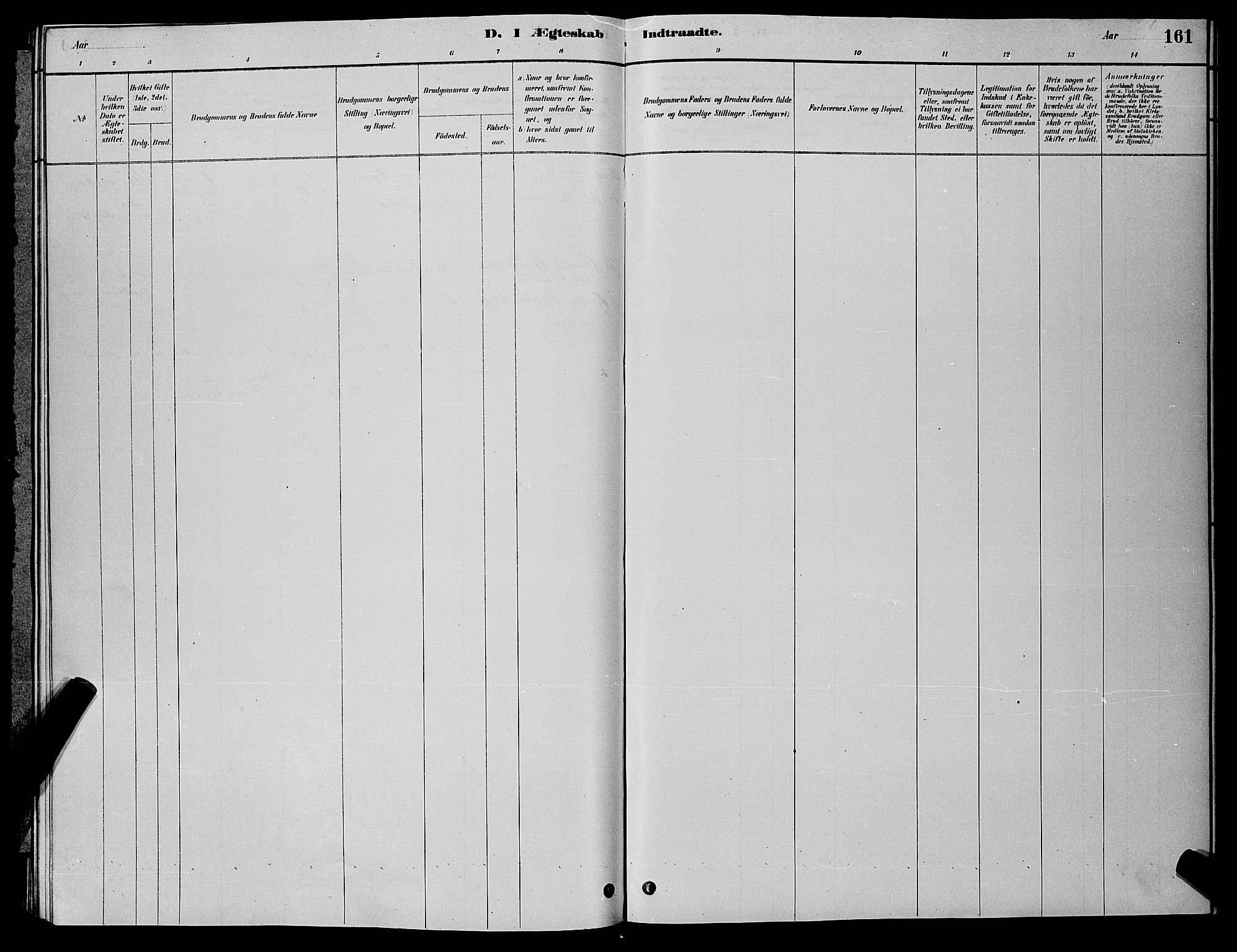 Søgne sokneprestkontor, SAK/1111-0037/F/Fb/Fbb/L0005: Klokkerbok nr. B 5, 1884-1891, s. 161