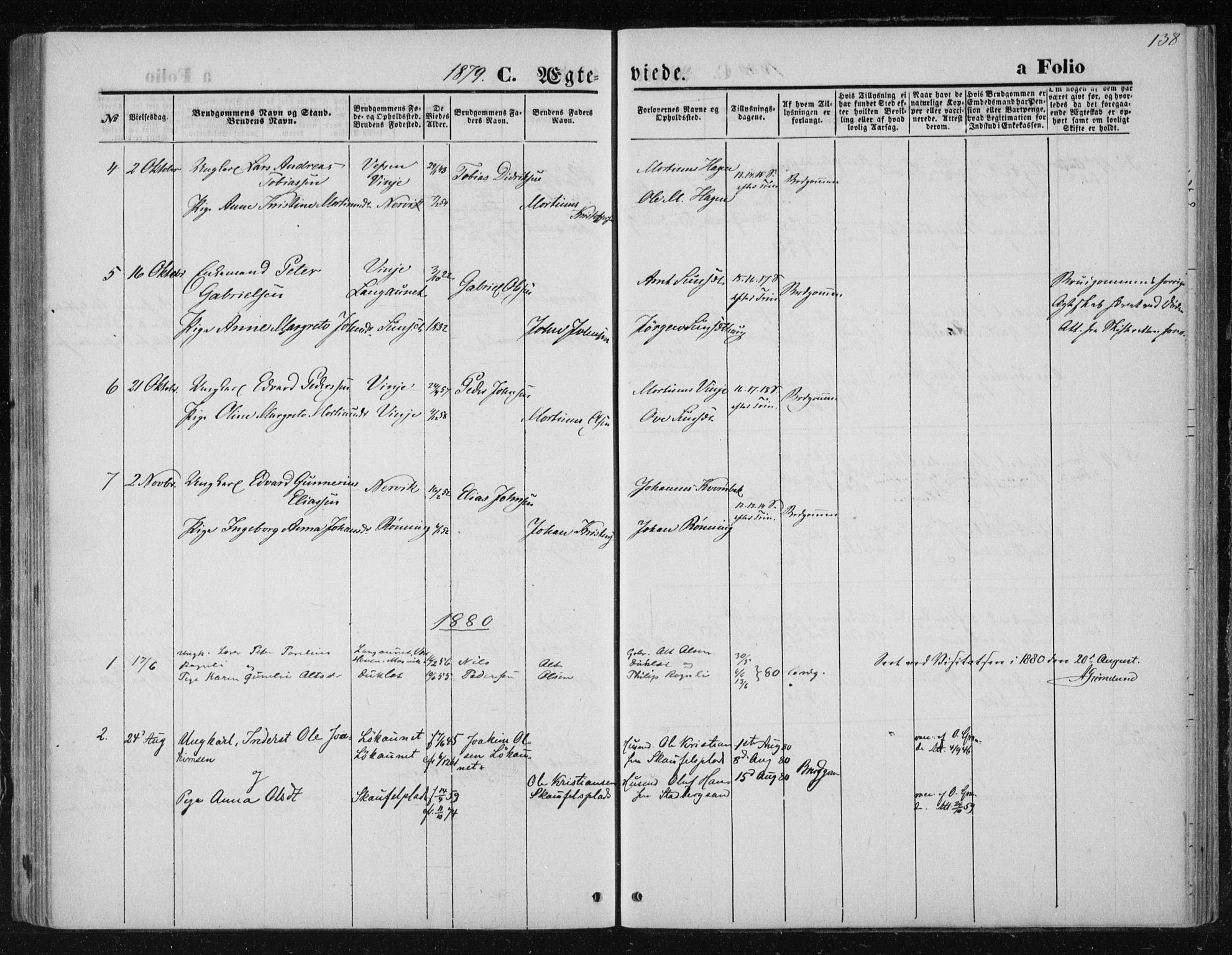 Ministerialprotokoller, klokkerbøker og fødselsregistre - Nord-Trøndelag, AV/SAT-A-1458/733/L0324: Ministerialbok nr. 733A03, 1870-1883, s. 138