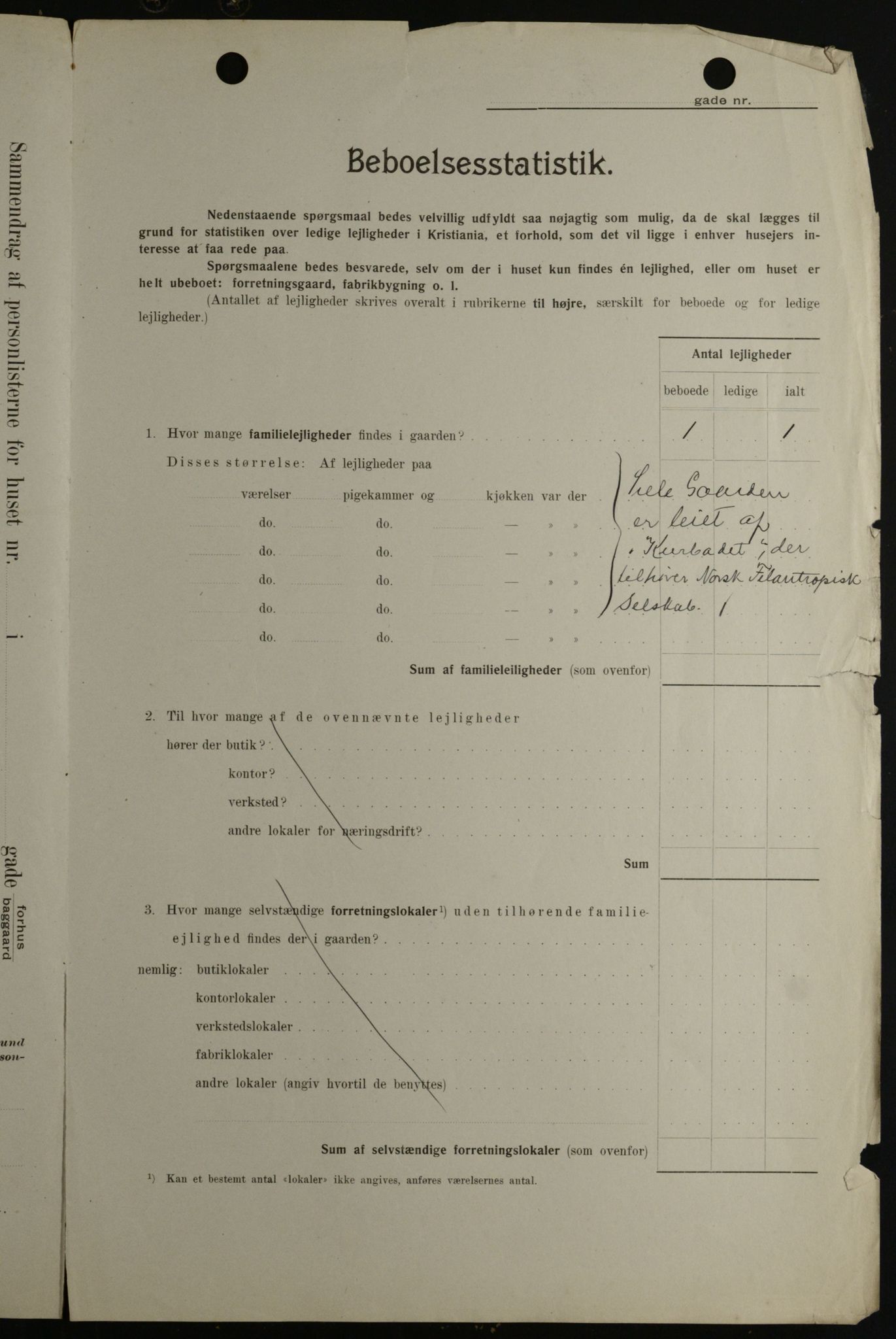 OBA, Kommunal folketelling 1.2.1908 for Kristiania kjøpstad, 1908, s. 98223