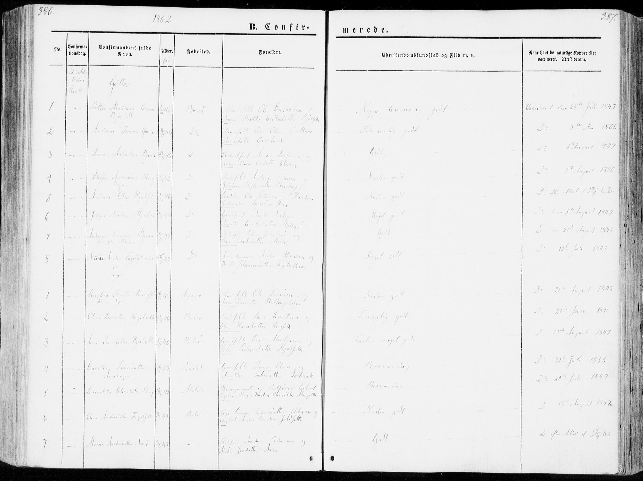 Ministerialprotokoller, klokkerbøker og fødselsregistre - Møre og Romsdal, SAT/A-1454/555/L0653: Ministerialbok nr. 555A04, 1843-1869, s. 386-387