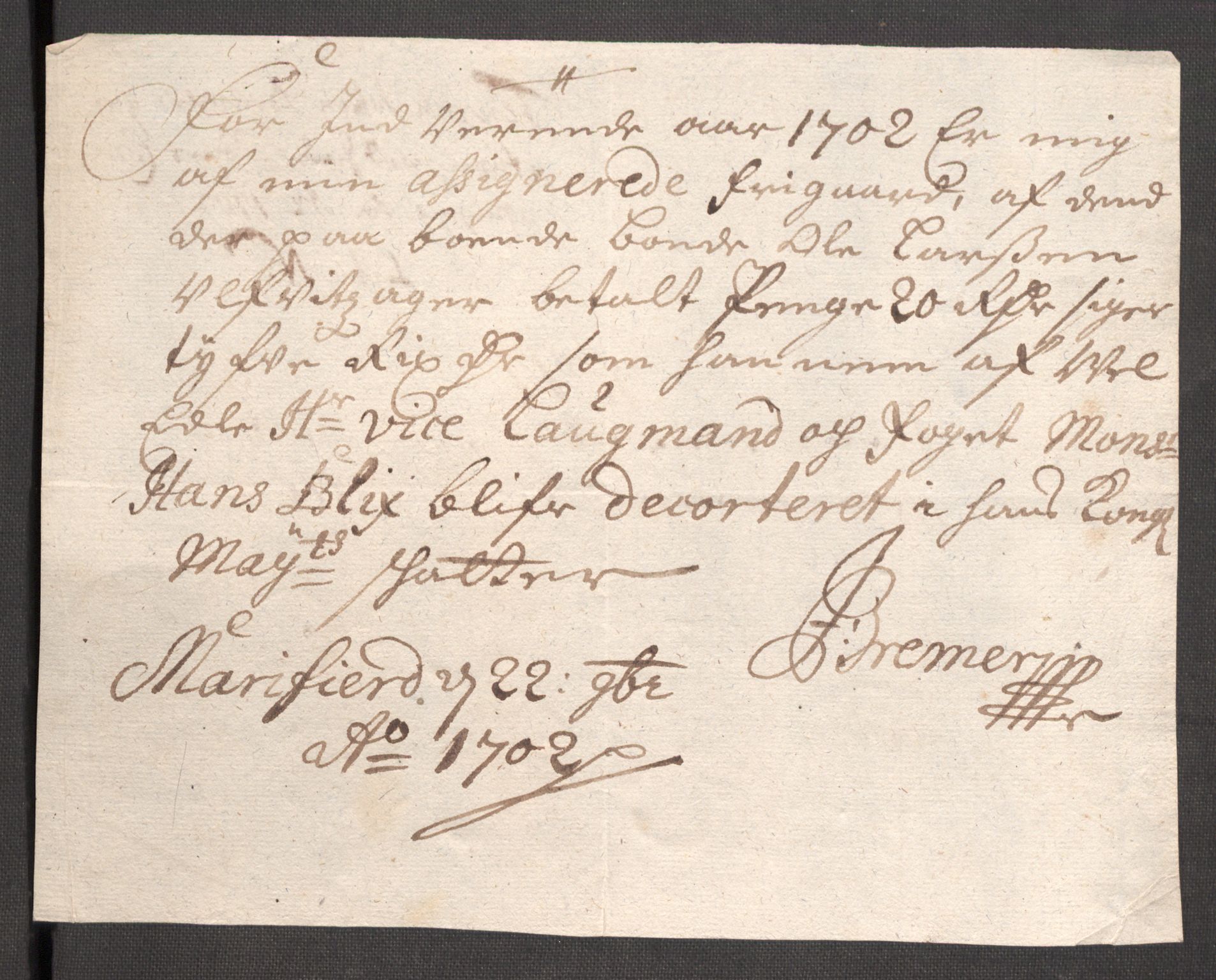 Rentekammeret inntil 1814, Reviderte regnskaper, Fogderegnskap, AV/RA-EA-4092/R52/L3312: Fogderegnskap Sogn, 1702, s. 225