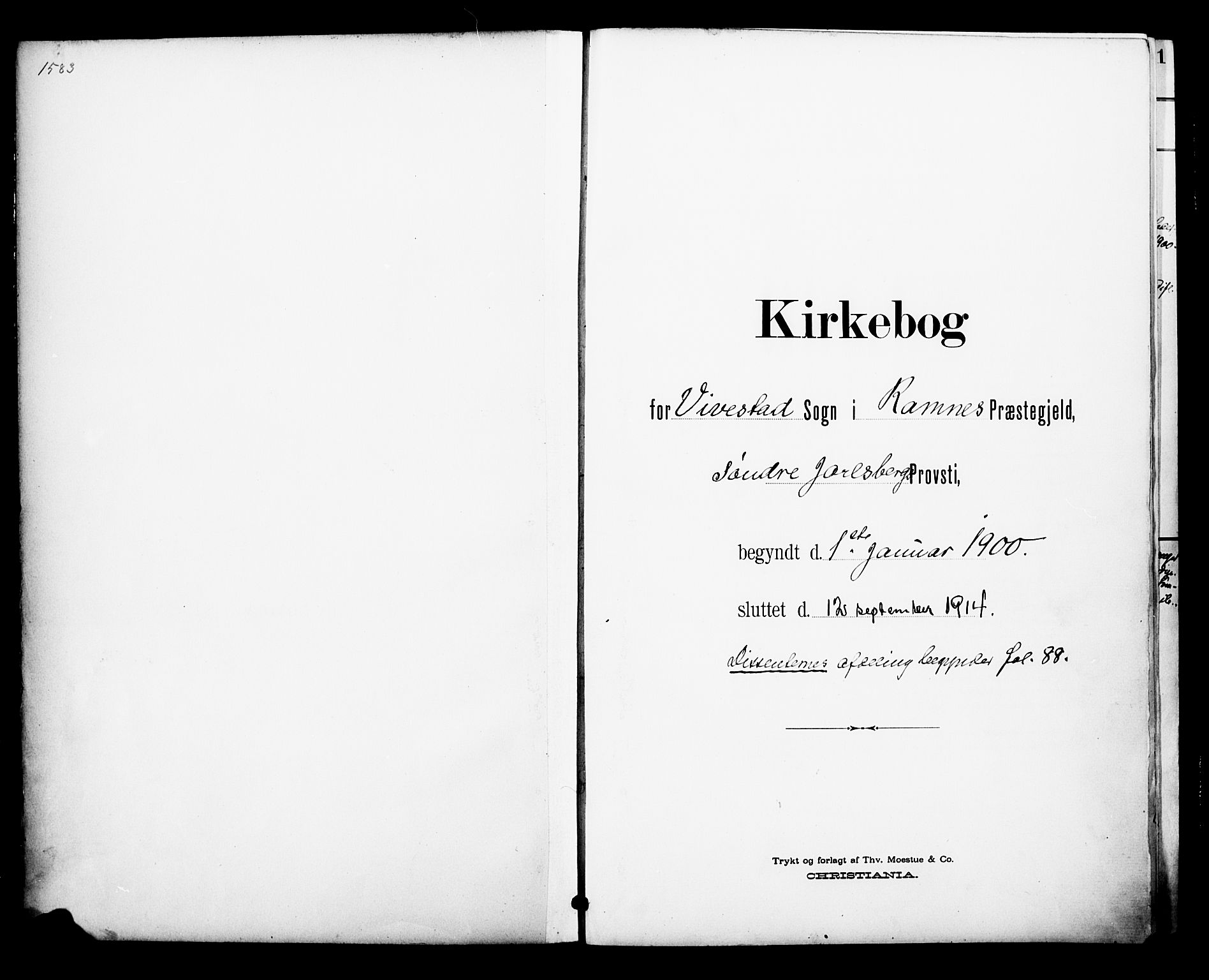 Ramnes kirkebøker, AV/SAKO-A-314/F/Fc/L0002: Ministerialbok nr. III 2, 1900-1914