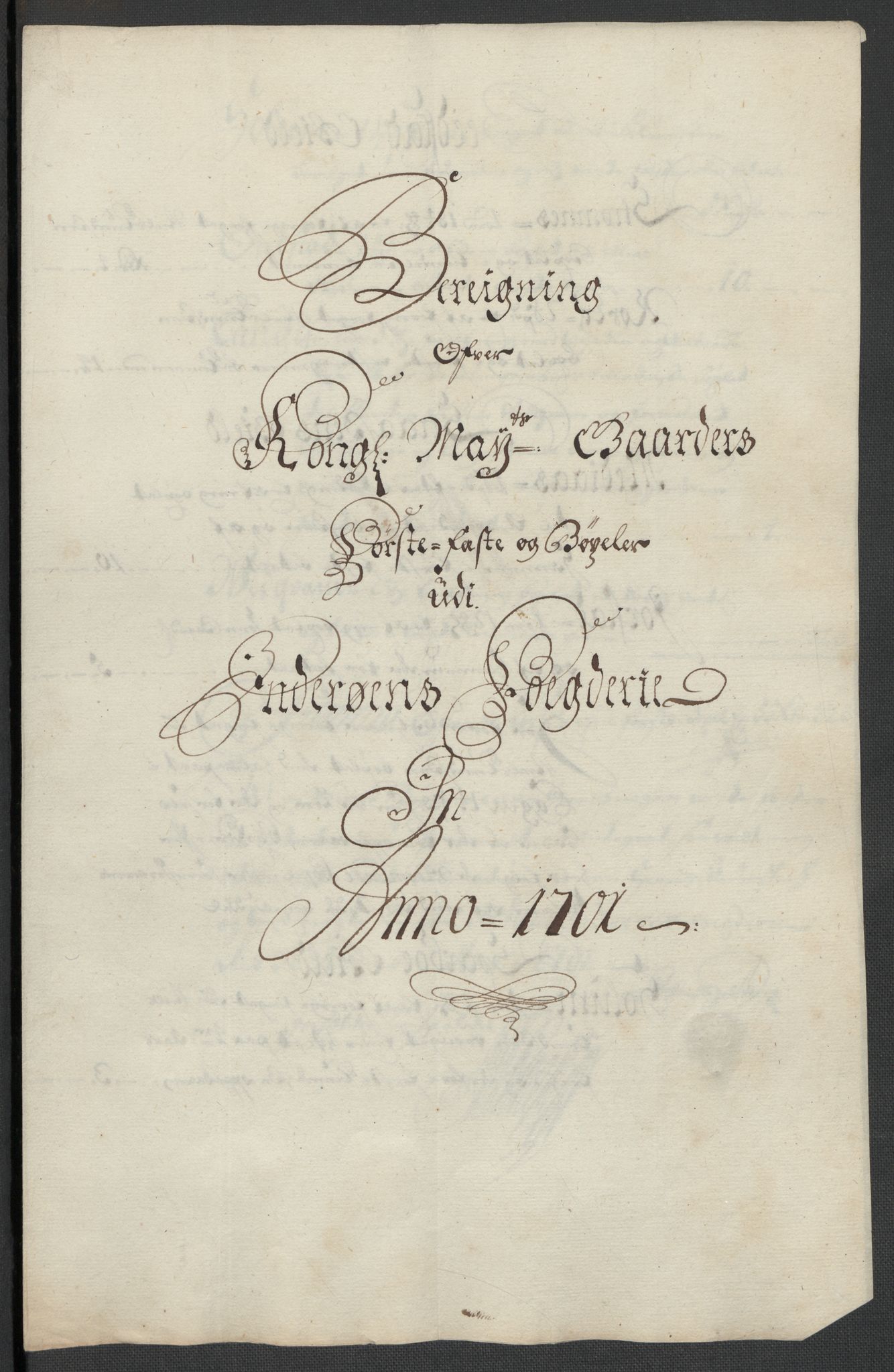 Rentekammeret inntil 1814, Reviderte regnskaper, Fogderegnskap, AV/RA-EA-4092/R63/L4312: Fogderegnskap Inderøy, 1701-1702, s. 46