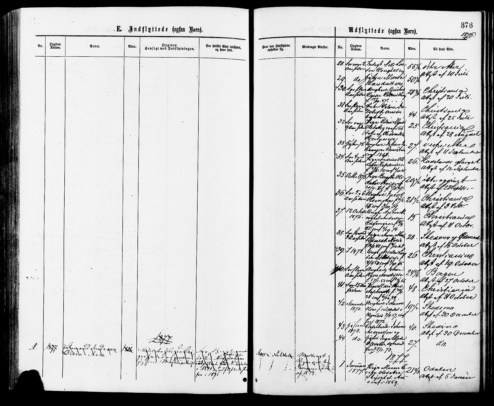 Nittedal prestekontor Kirkebøker, AV/SAO-A-10365a/F/Fa/L0006: Ministerialbok nr. I 6, 1863-1878, s. 373