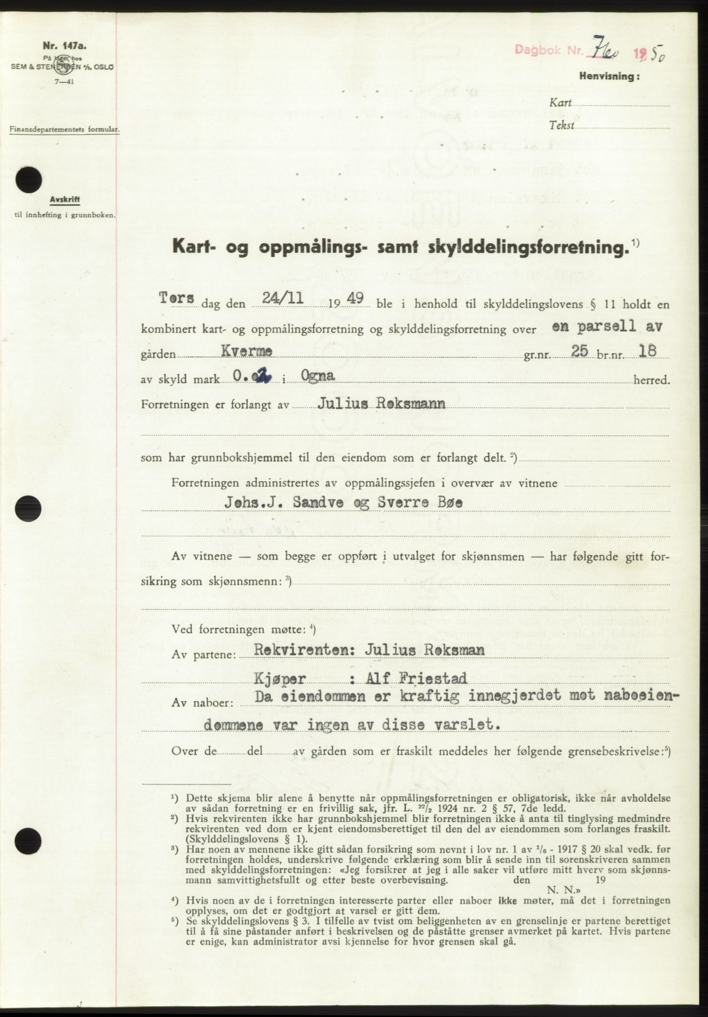 Dalane sorenskriveri, SAST/A-100309/02/G/Gb/L0058: Pantebok, 1926-1950, Tingl.dato: 29.07.1950
