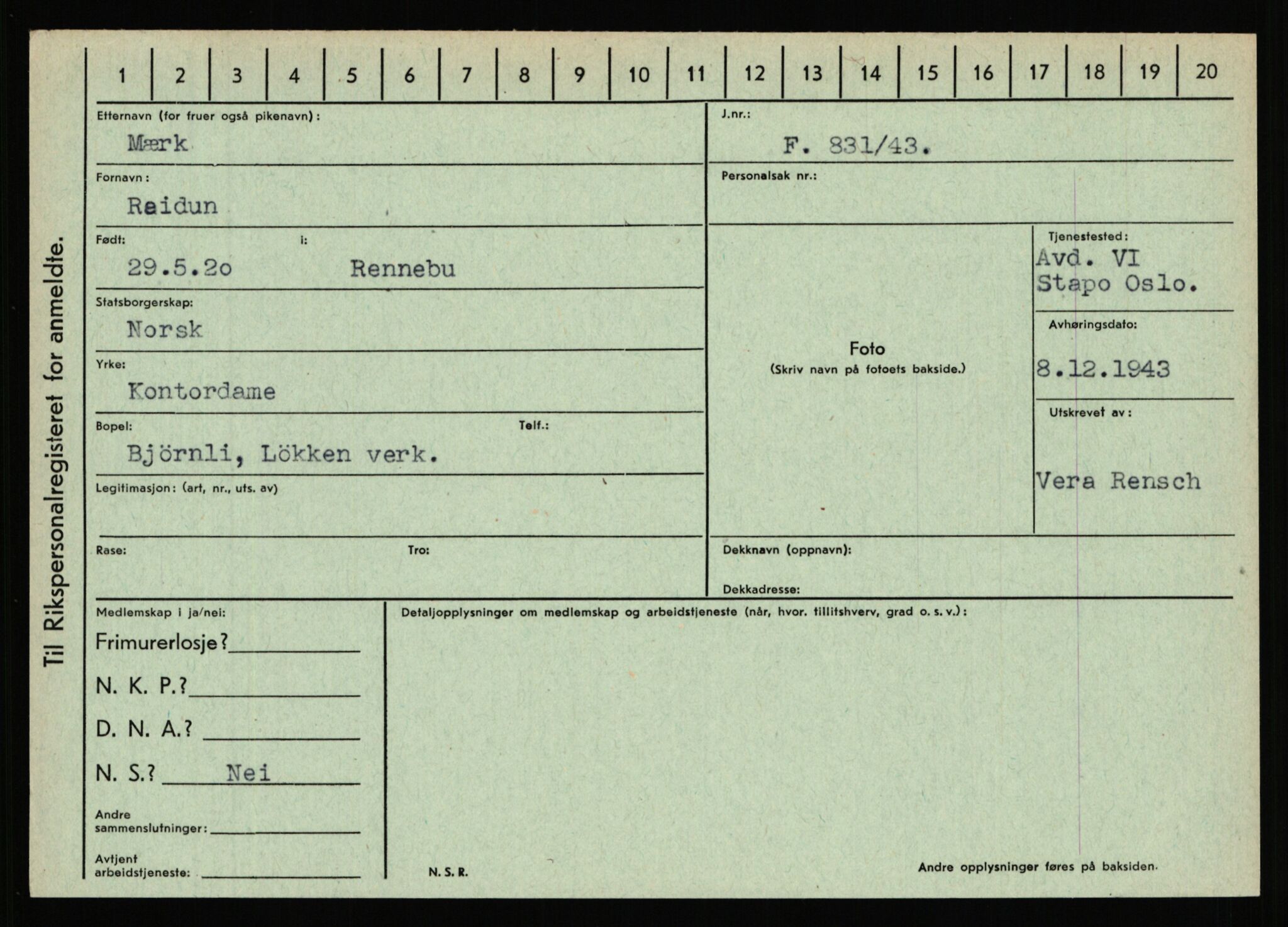 Statspolitiet - Hovedkontoret / Osloavdelingen, AV/RA-S-1329/C/Ca/L0011: Molberg - Nøstvold, 1943-1945, s. 901