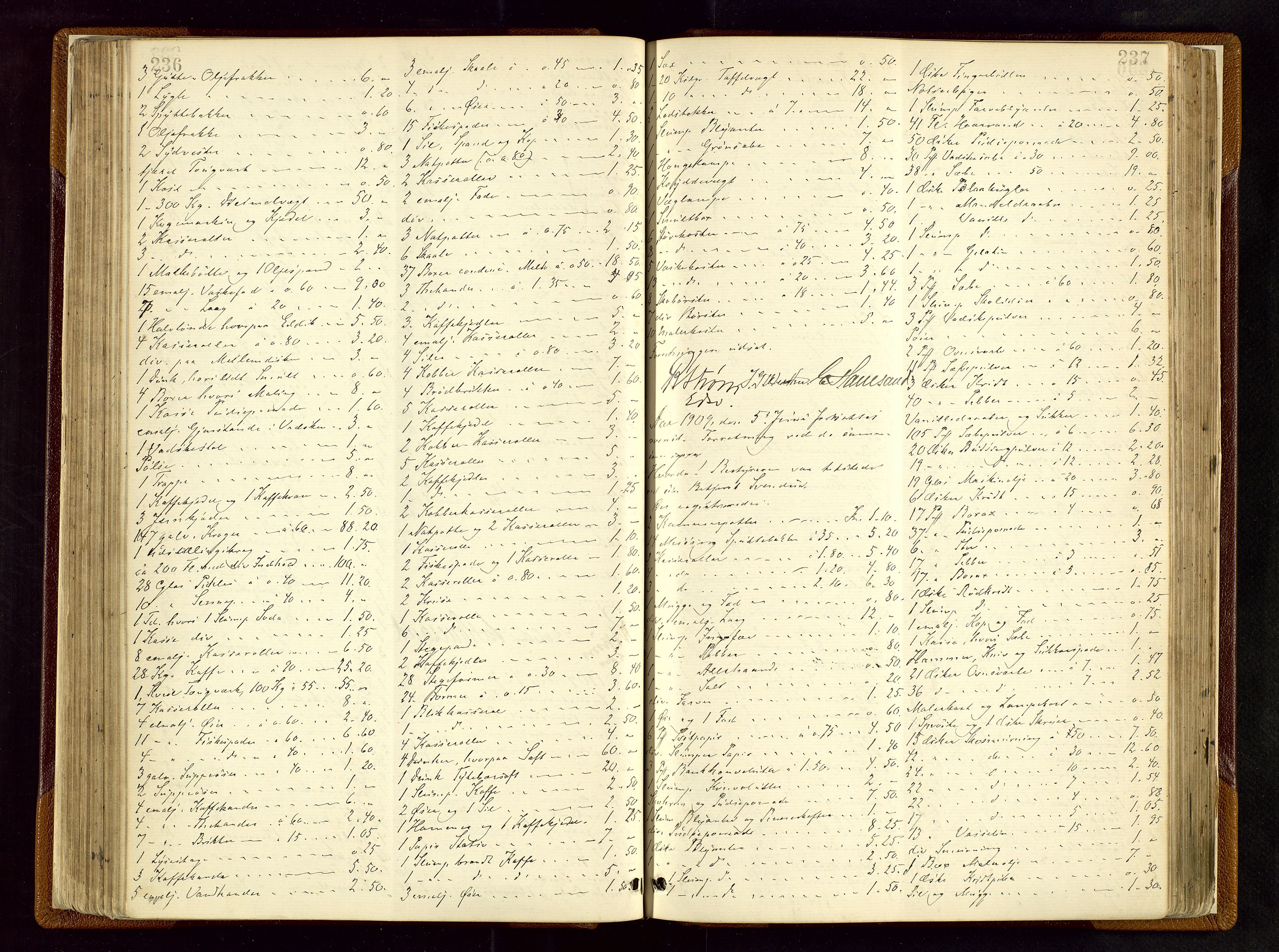 Haugesund tingrett, AV/SAST-A-101415/01/IV/IVB/L0003: Skifteregistreringsprotokoll, med register, 1898-1914, s. 236-237