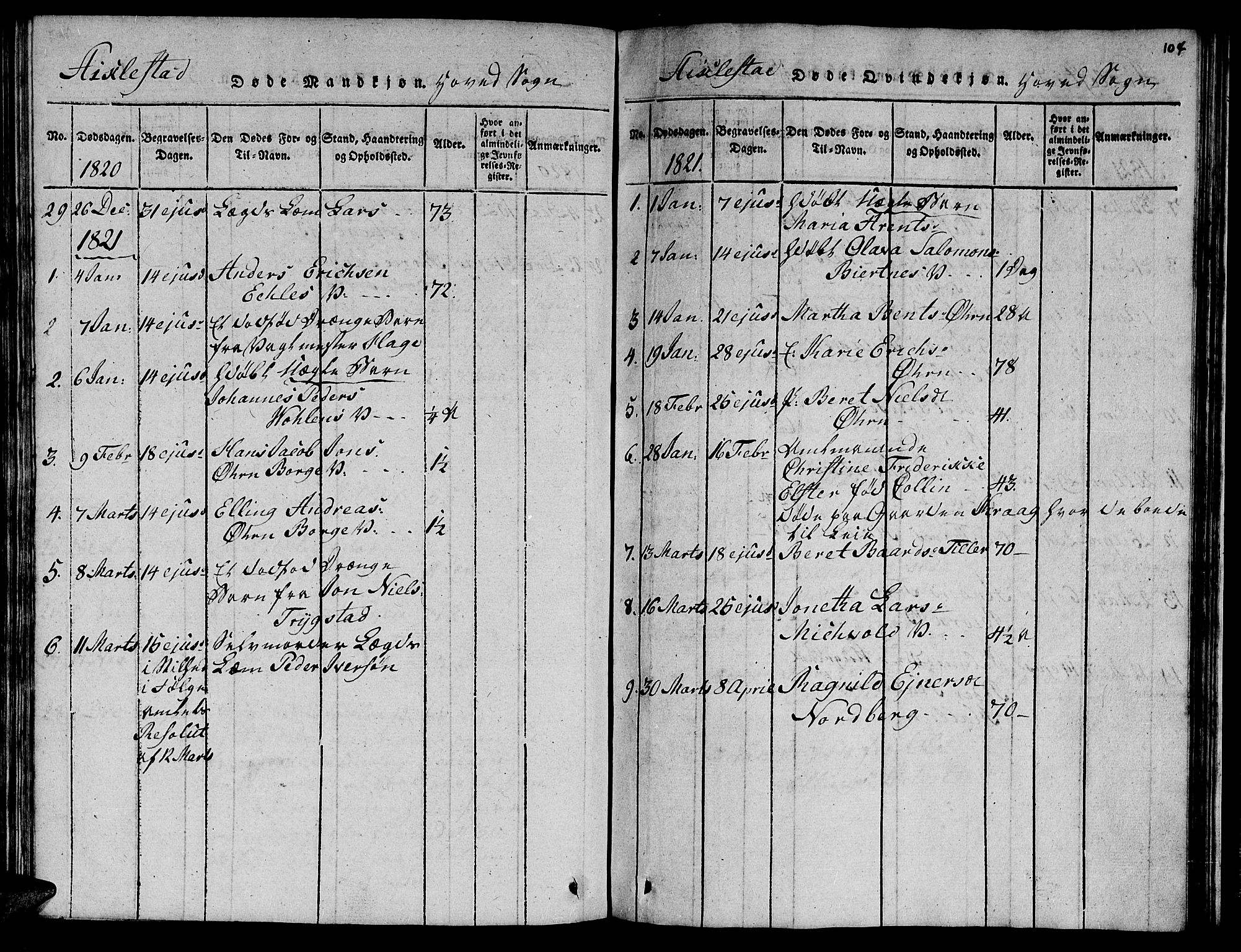 Ministerialprotokoller, klokkerbøker og fødselsregistre - Nord-Trøndelag, SAT/A-1458/723/L0251: Klokkerbok nr. 723C01 /1, 1816-1831, s. 104