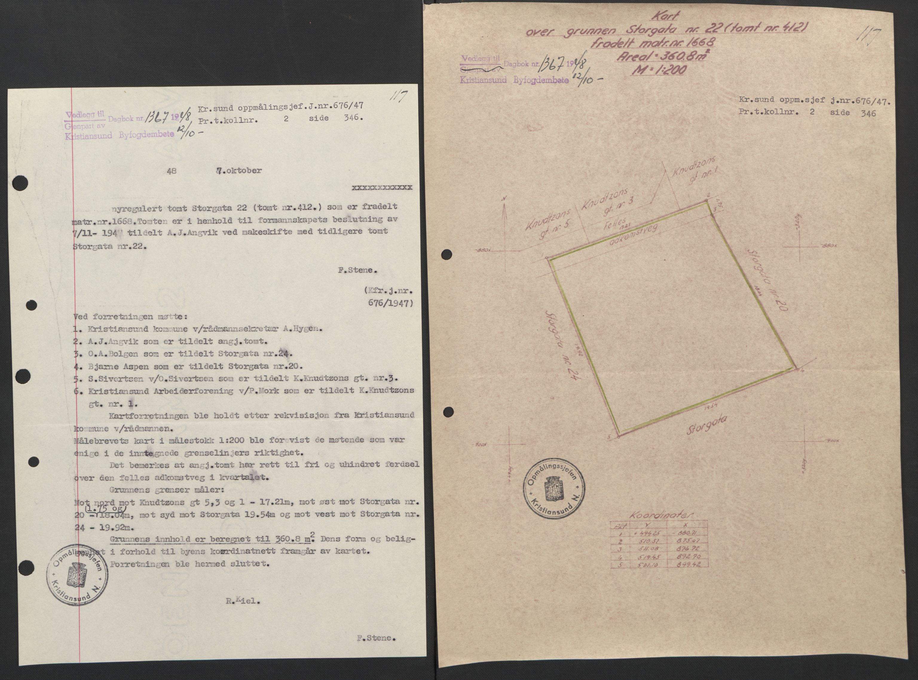 Kristiansund byfogd, AV/SAT-A-4587/A/27: Pantebok nr. 42, 1947-1950, Dagboknr: 1367/1948