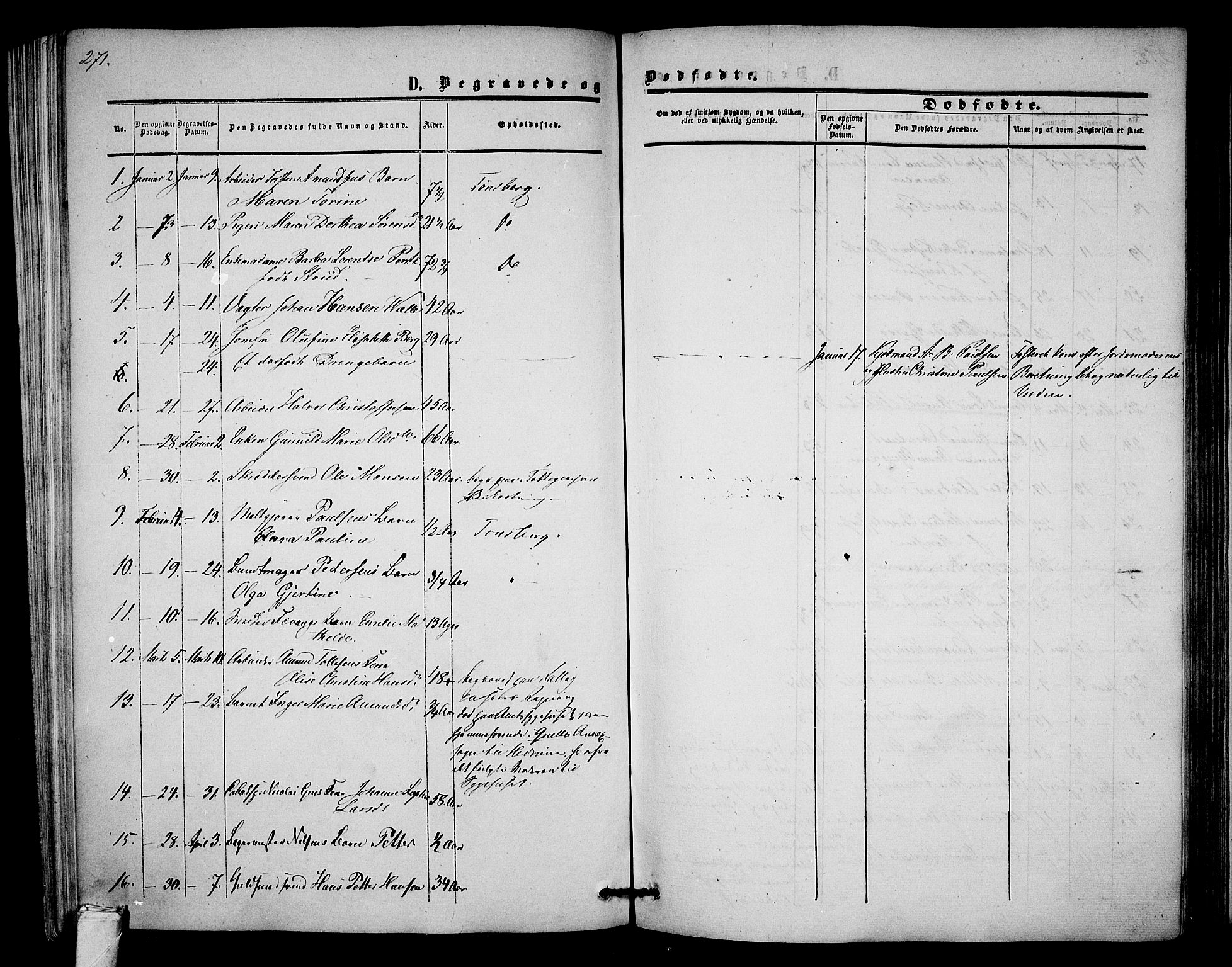 Tønsberg kirkebøker, AV/SAKO-A-330/G/Ga/L0003: Klokkerbok nr. 3, 1855-1864, s. 271
