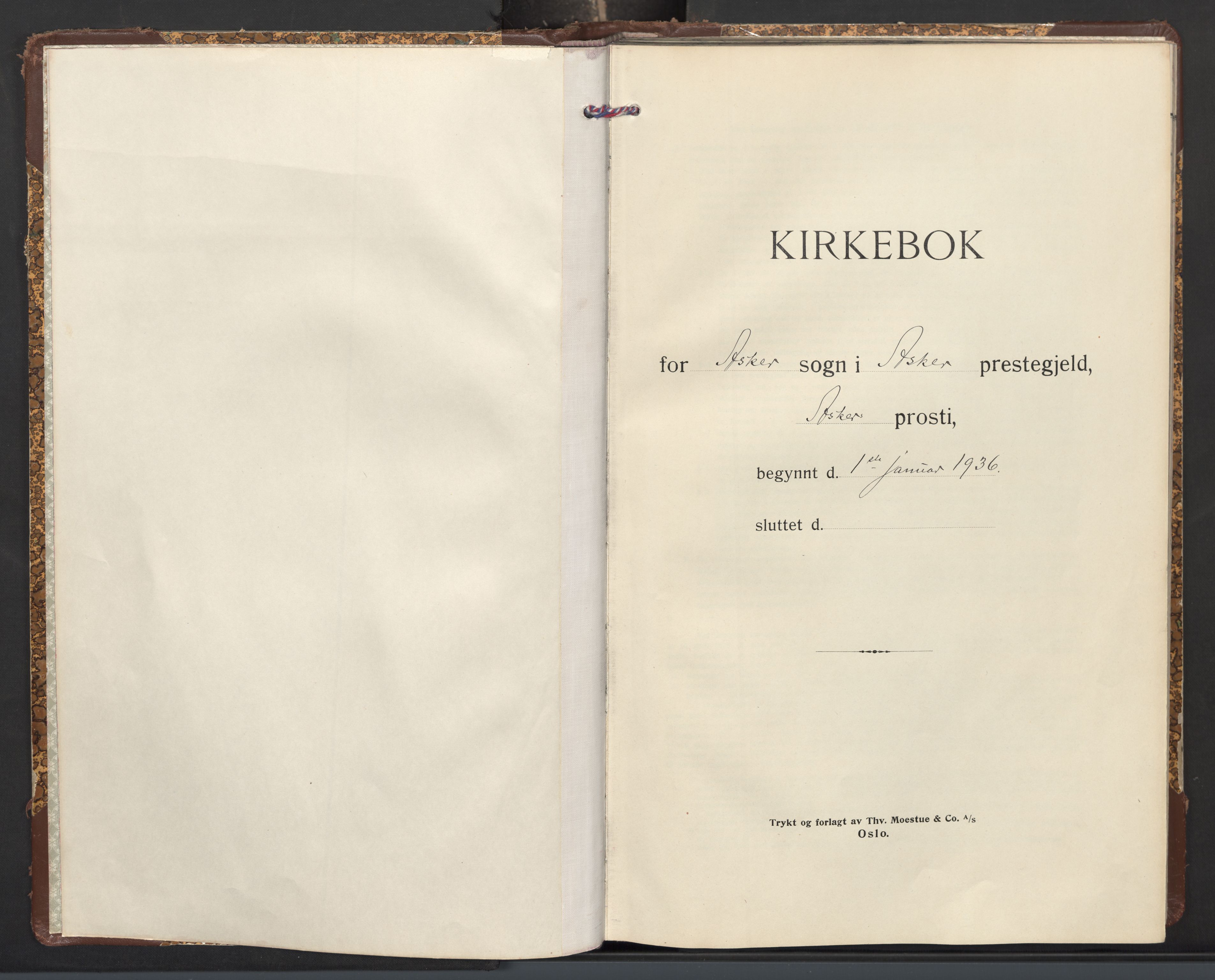 Asker prestekontor Kirkebøker, SAO/A-10256a/F/Fa/L0021: Ministerialbok nr. I 21, 1936-1945
