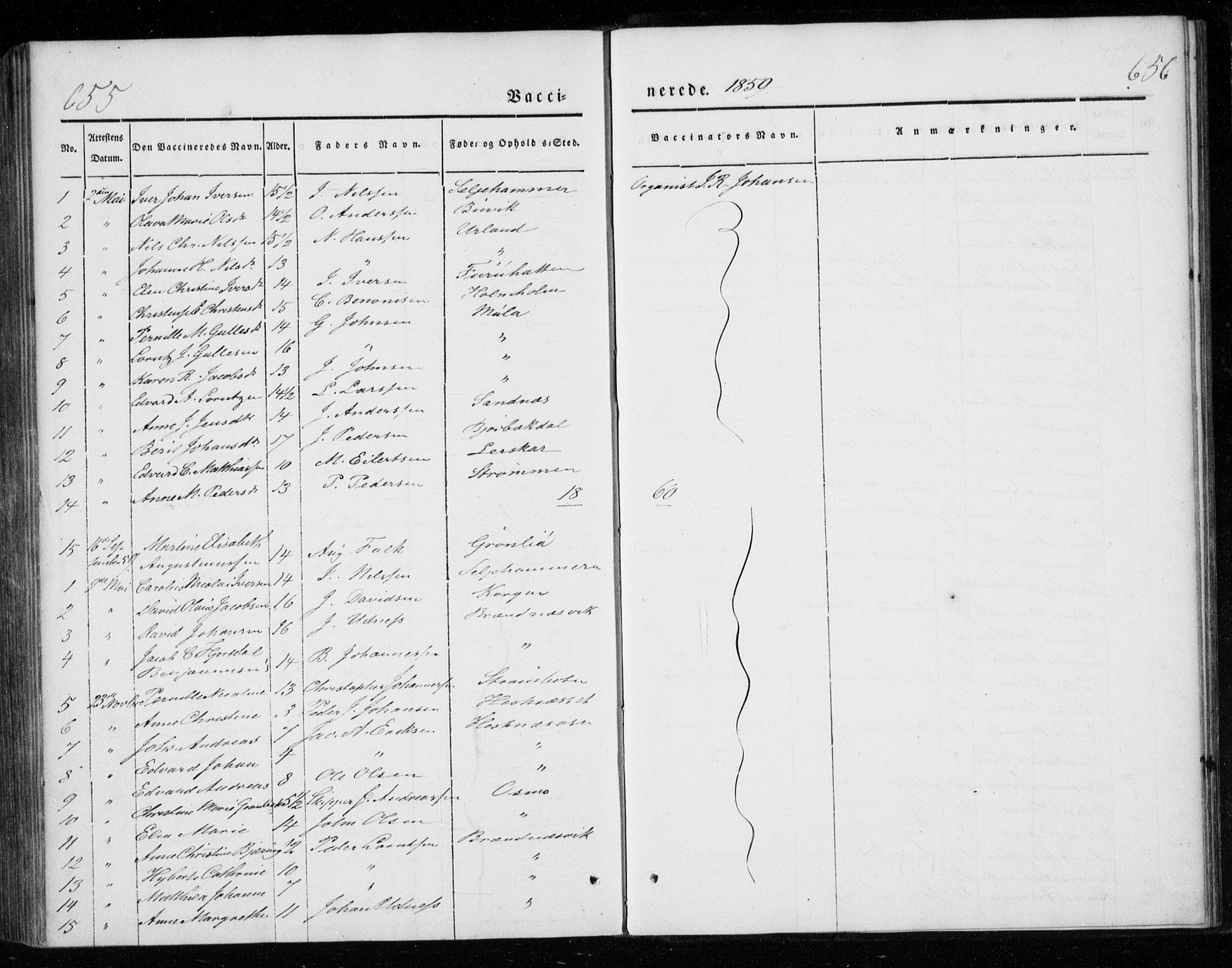 Ministerialprotokoller, klokkerbøker og fødselsregistre - Nordland, SAT/A-1459/825/L0355: Ministerialbok nr. 825A09, 1842-1863, s. 655-656