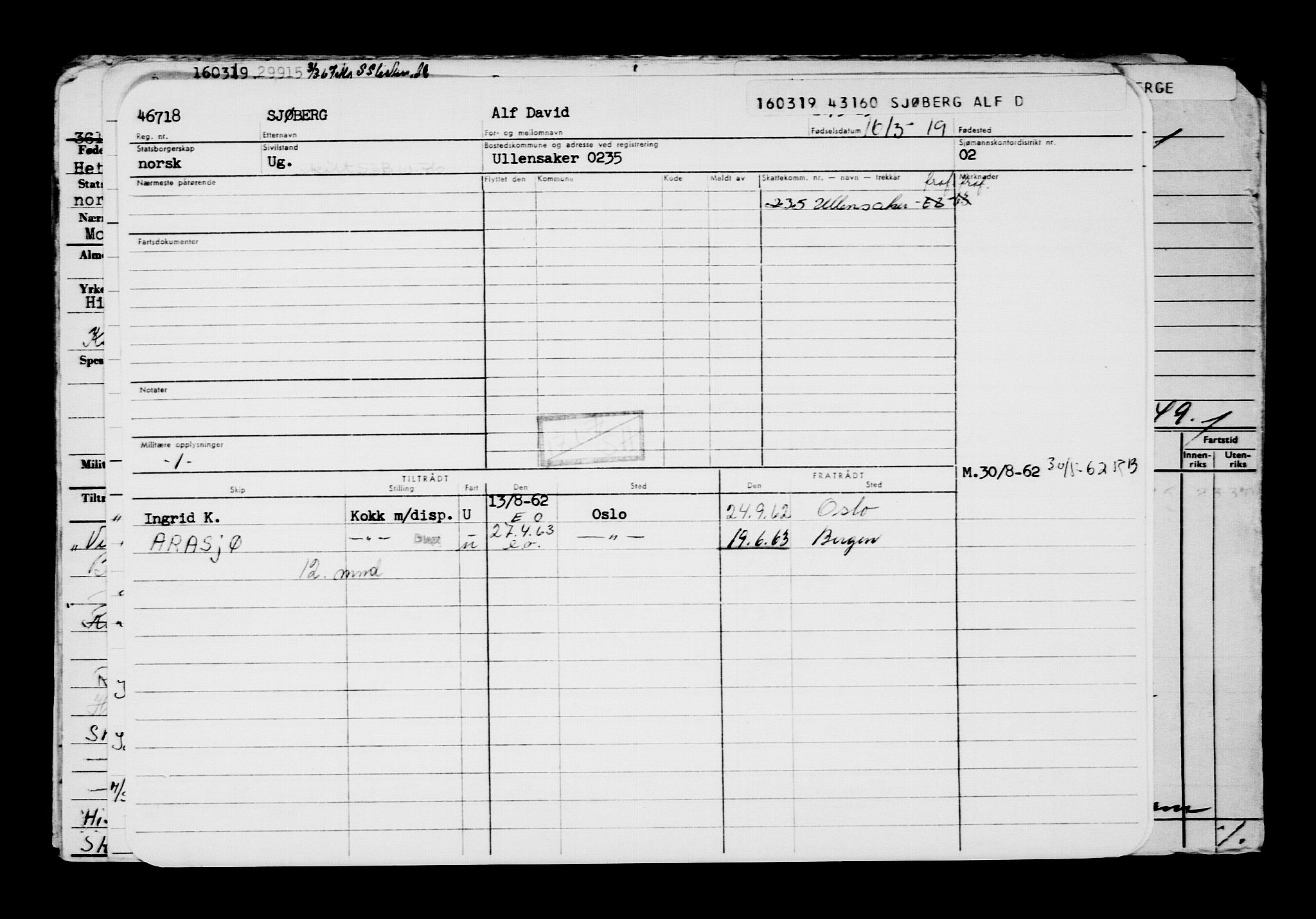 Direktoratet for sjømenn, AV/RA-S-3545/G/Gb/L0167: Hovedkort, 1919, s. 148