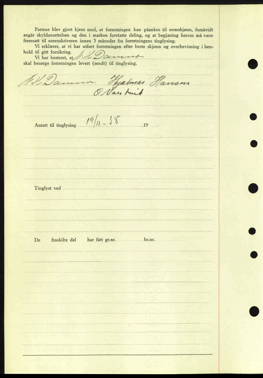 Moss sorenskriveri, SAO/A-10168: Pantebok nr. A5, 1938-1939, Dagboknr: 2530/1938