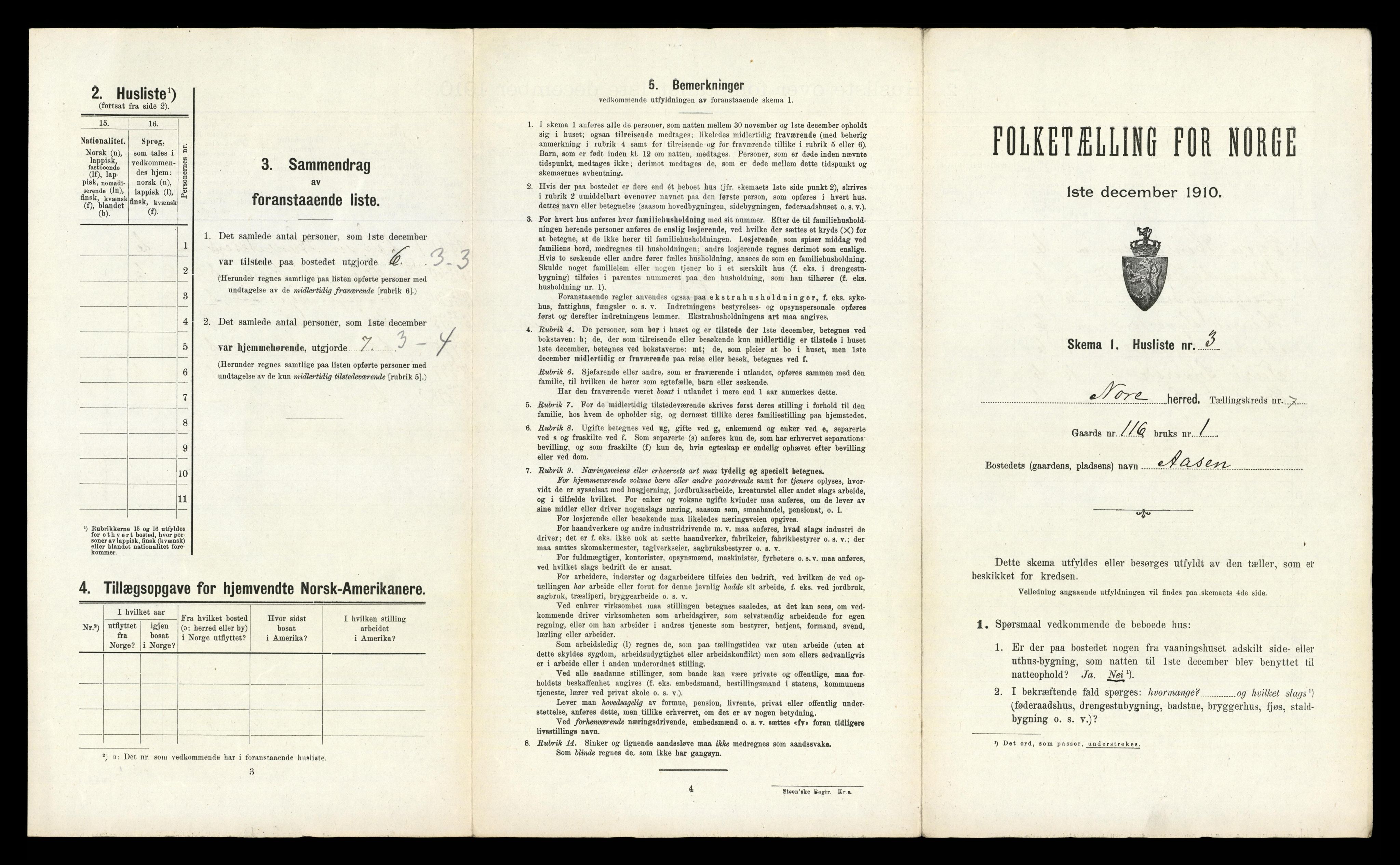 RA, Folketelling 1910 for 0633 Nore herred, 1910, s. 561