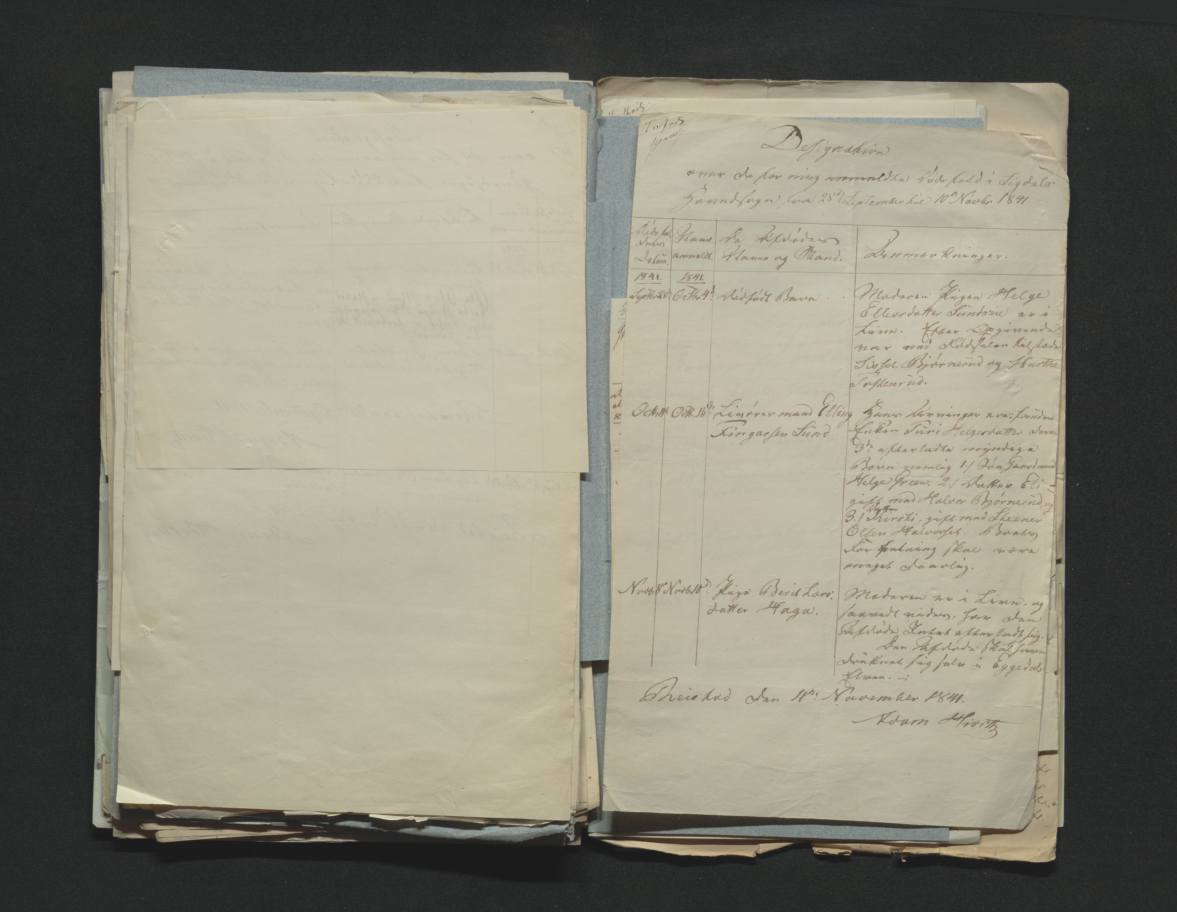 Eiker, Modum og Sigdal sorenskriveri, AV/SAKO-A-123/H/Ha/Hab/L0006: Dødsfallsmeldinger, 1841-1845