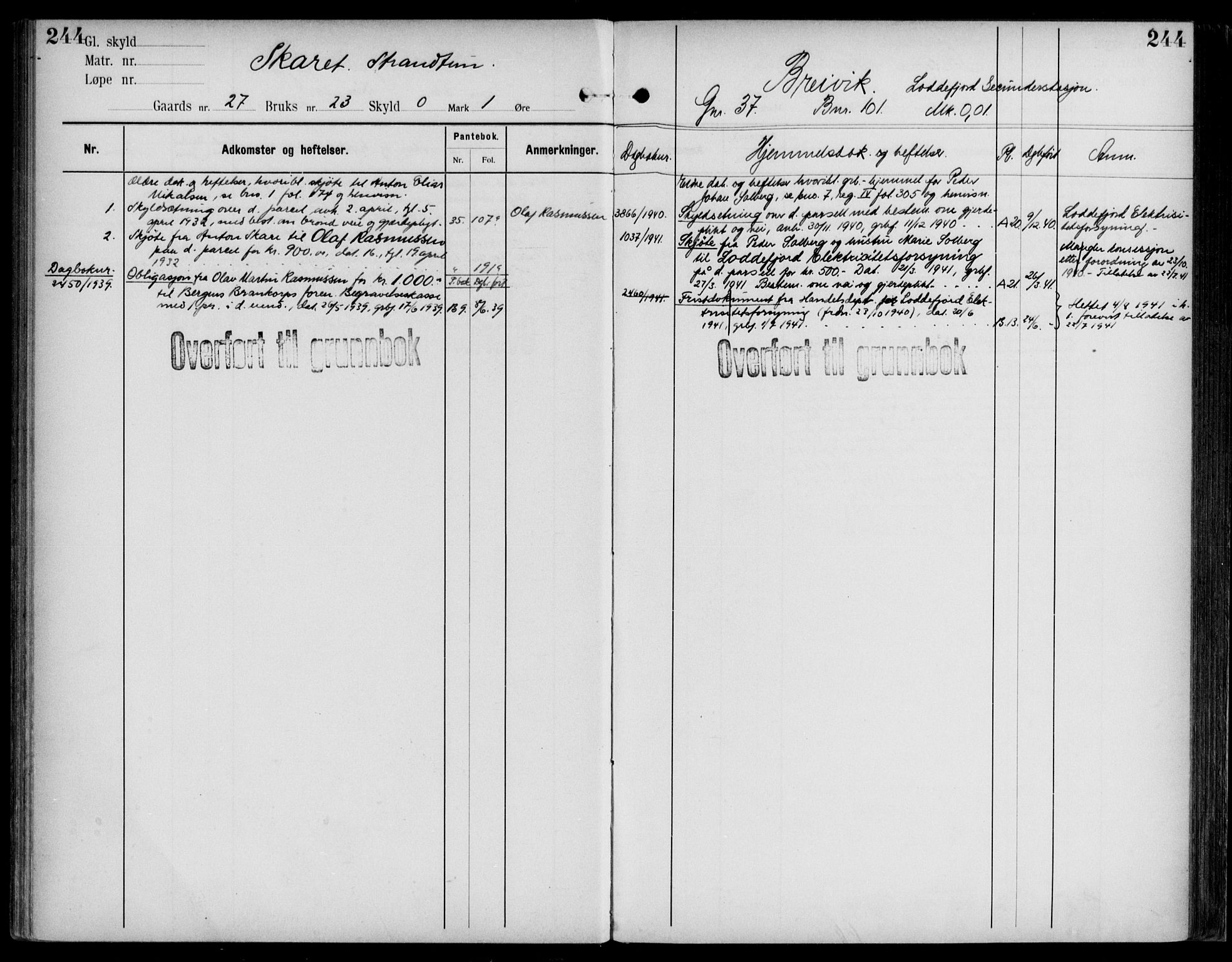 Midhordland sorenskriveri, AV/SAB-A-3001/1/G/Ga/Gab/L0109: Panteregister nr. II.A.b.109, s. 244