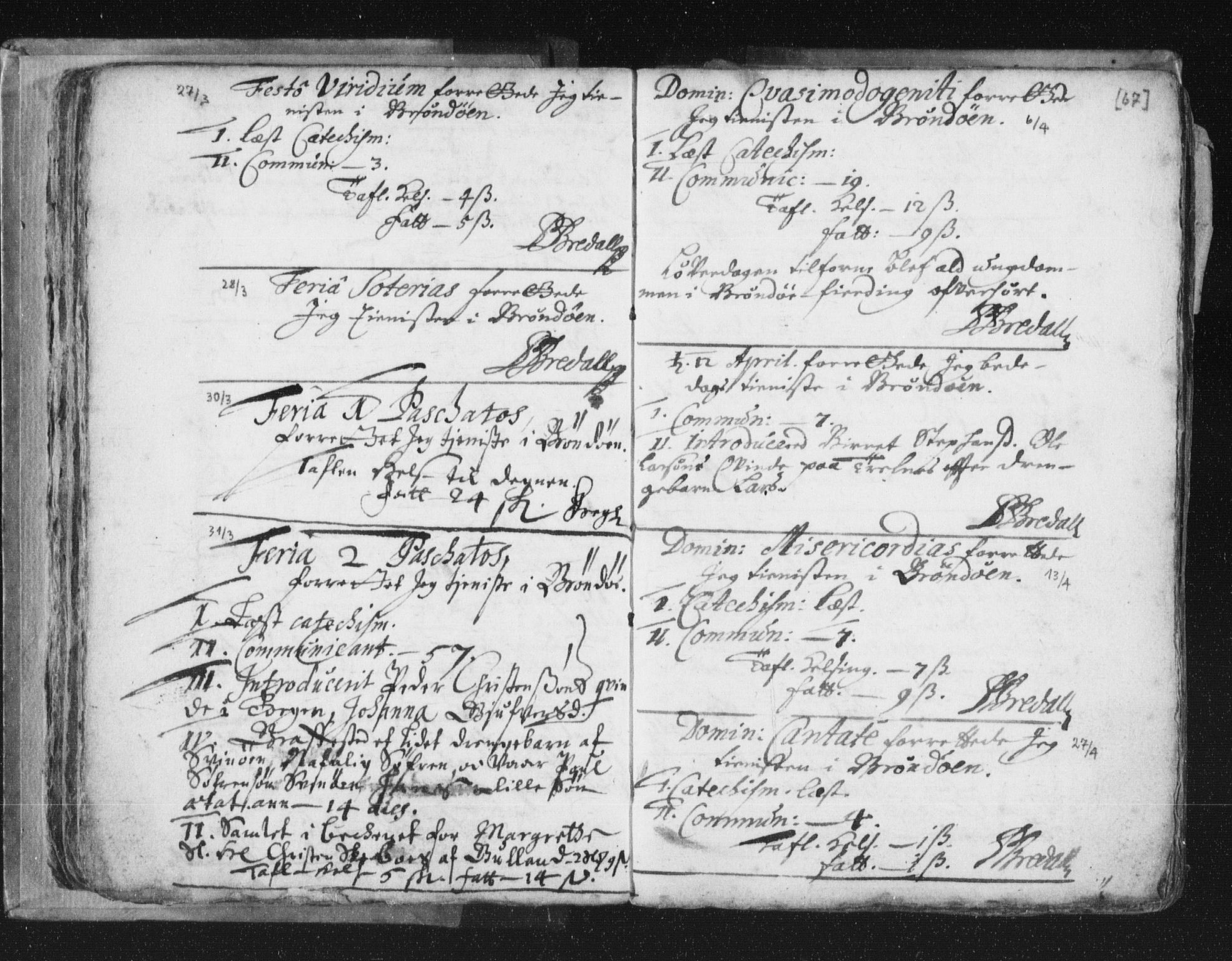 Ministerialprotokoller, klokkerbøker og fødselsregistre - Nordland, AV/SAT-A-1459/813/L0192: Ministerialbok nr. 813A02, 1677-1718, s. 67