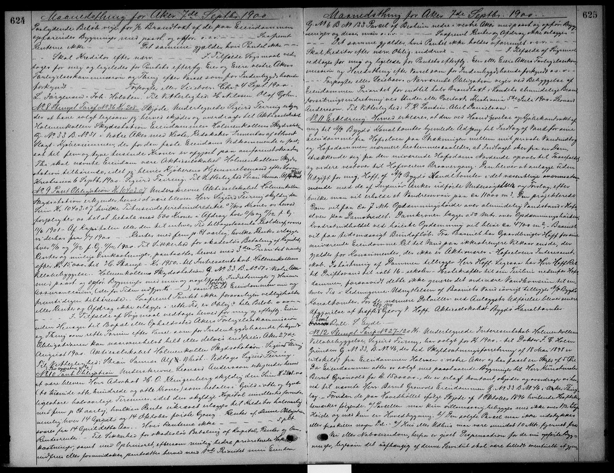 Aker sorenskriveri, SAO/A-10895/G/Gb/Gba/L0036: Pantebok nr. I 36, 1899-1901, s. 624-625